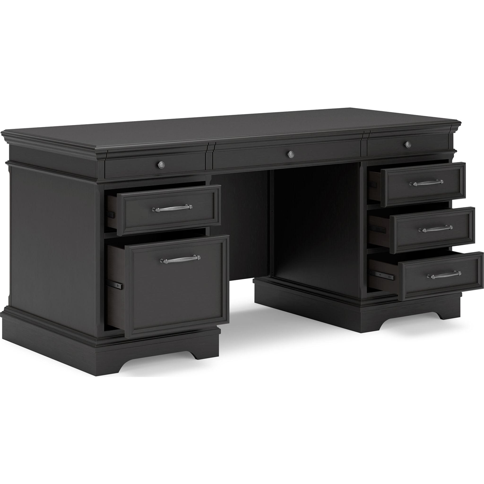 Beckincreek Black Modern Office Desk - Stylish & Durable Writing Desk for Home Office, Study, or Workspace