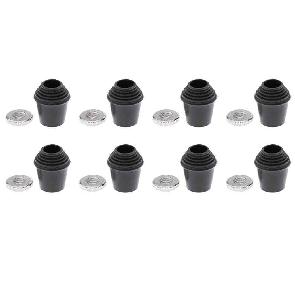 8-Piece 8.5mm Rubber Feet for Floor Tom Drum Legs - Percussion Instrument Accessories for Stability & Noise Reduction - Perfect for Drum Kits, Practice Sessions & Live Performances