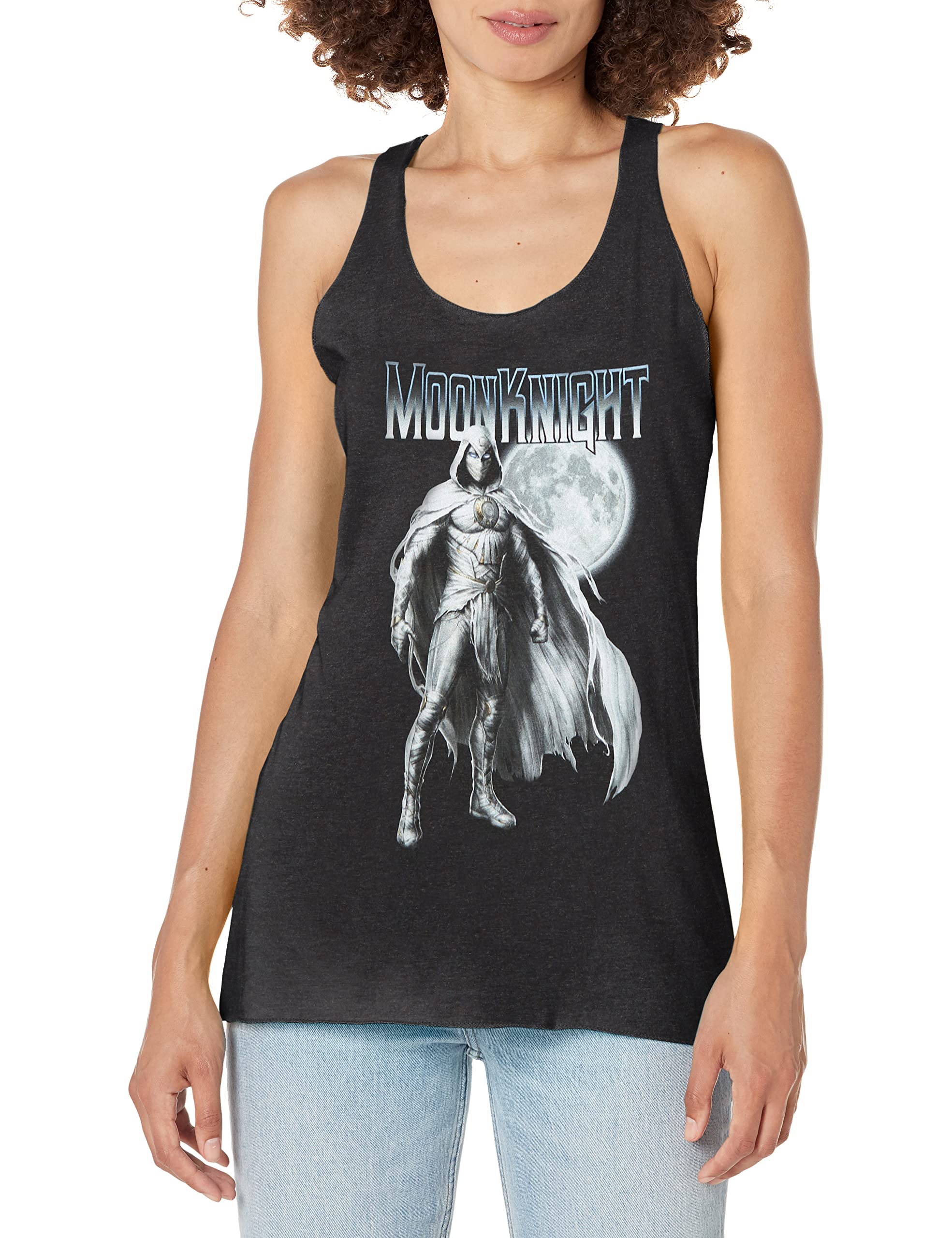 Marvel Knight Moon Women's Racerback Tank Top - Superhero Graphic Tee for Fitness & Casual Wear | Perfect for Gym, Running & Everyday Outfits