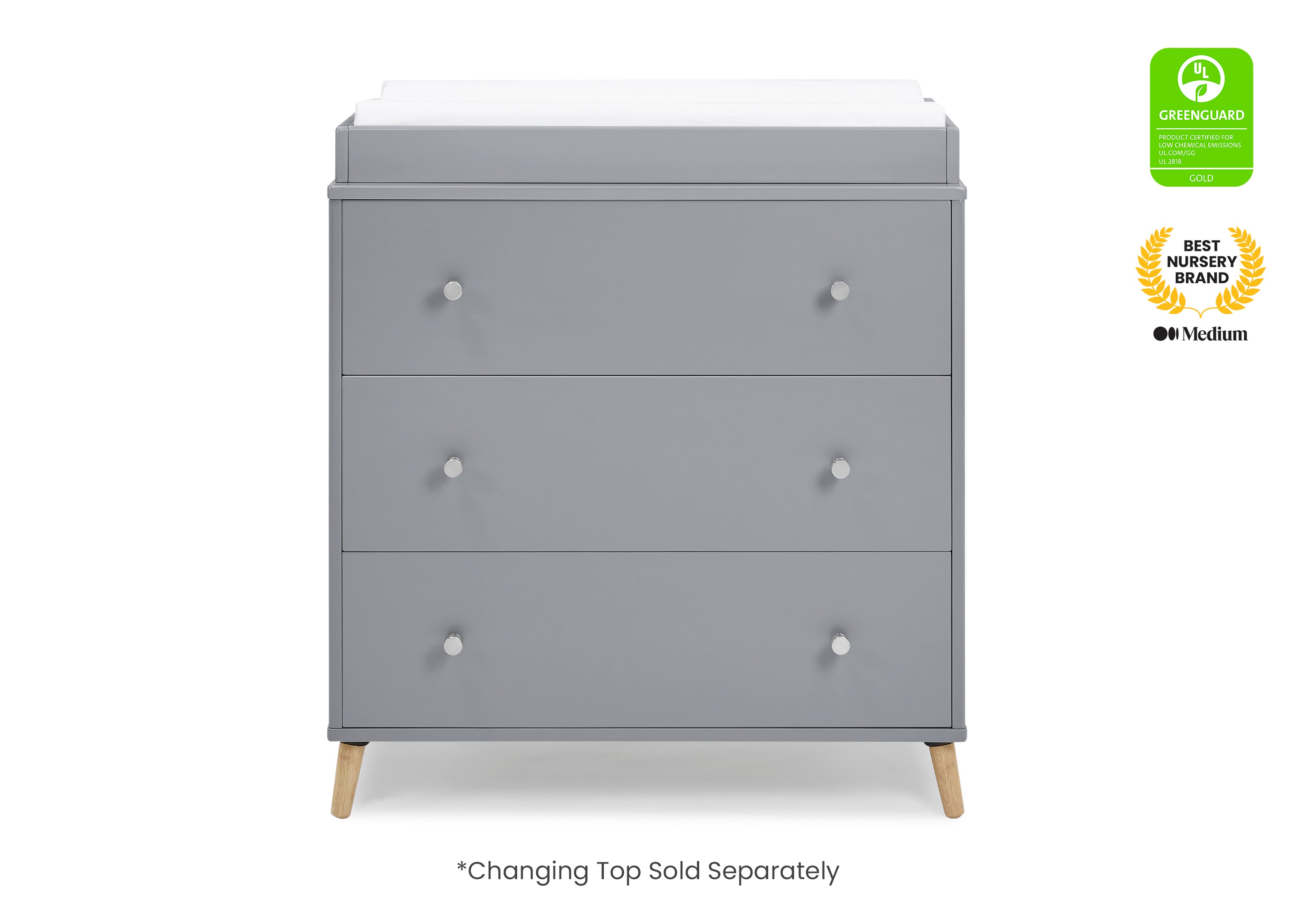 Jordan 3-Drawer Dresser with Interlocking Drawers - Sturdy Bedroom Storage Furniture for Clothes & Accessories | Perfect for Master Bedroom, Guest Room or Dorm Organization