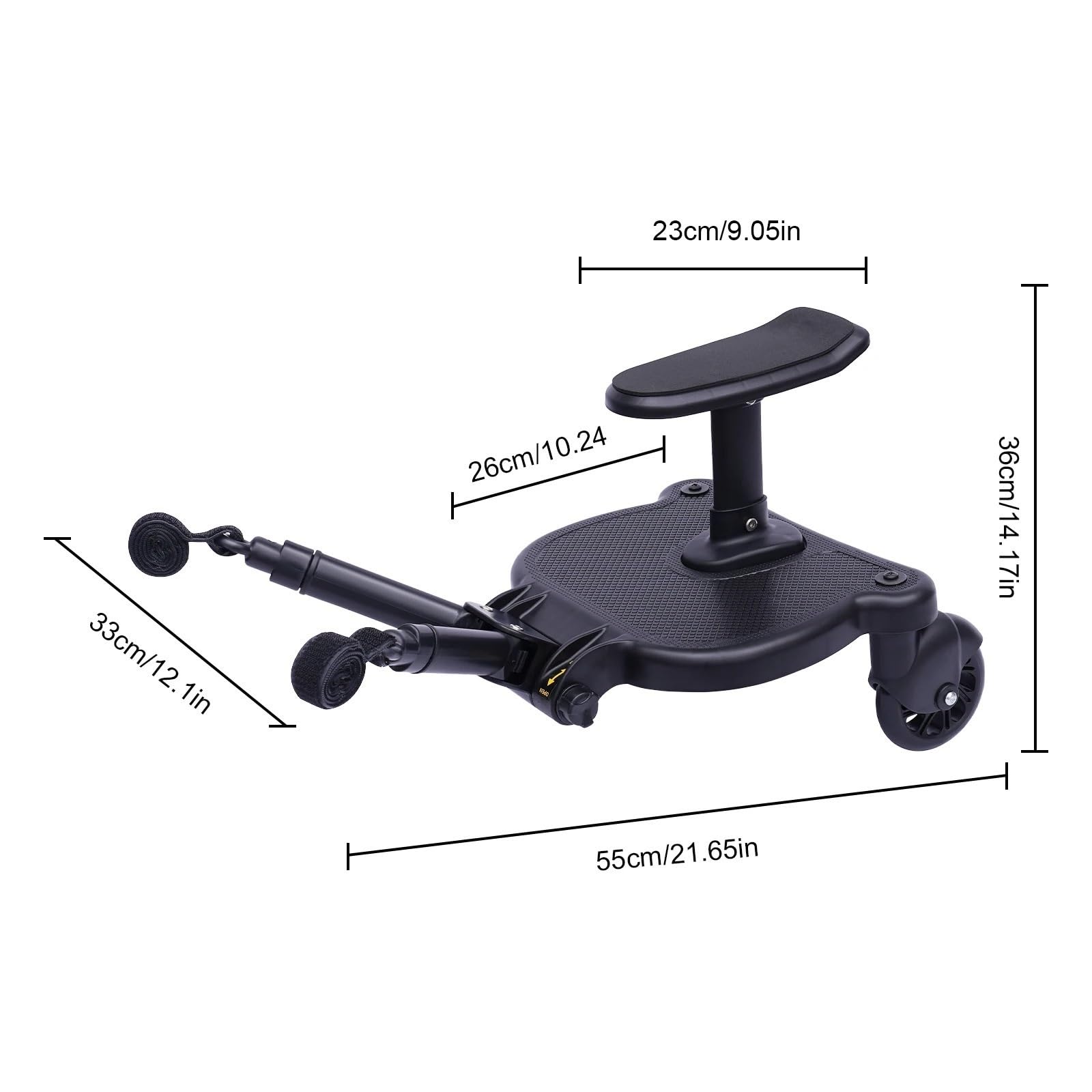 Universal 2-in-1 Stroller Board with Detachable Seat - Standing Ride-On Platform for Toddlers | Compatible with Most Strollers | Perfect for Shopping, Travel & Family Outings