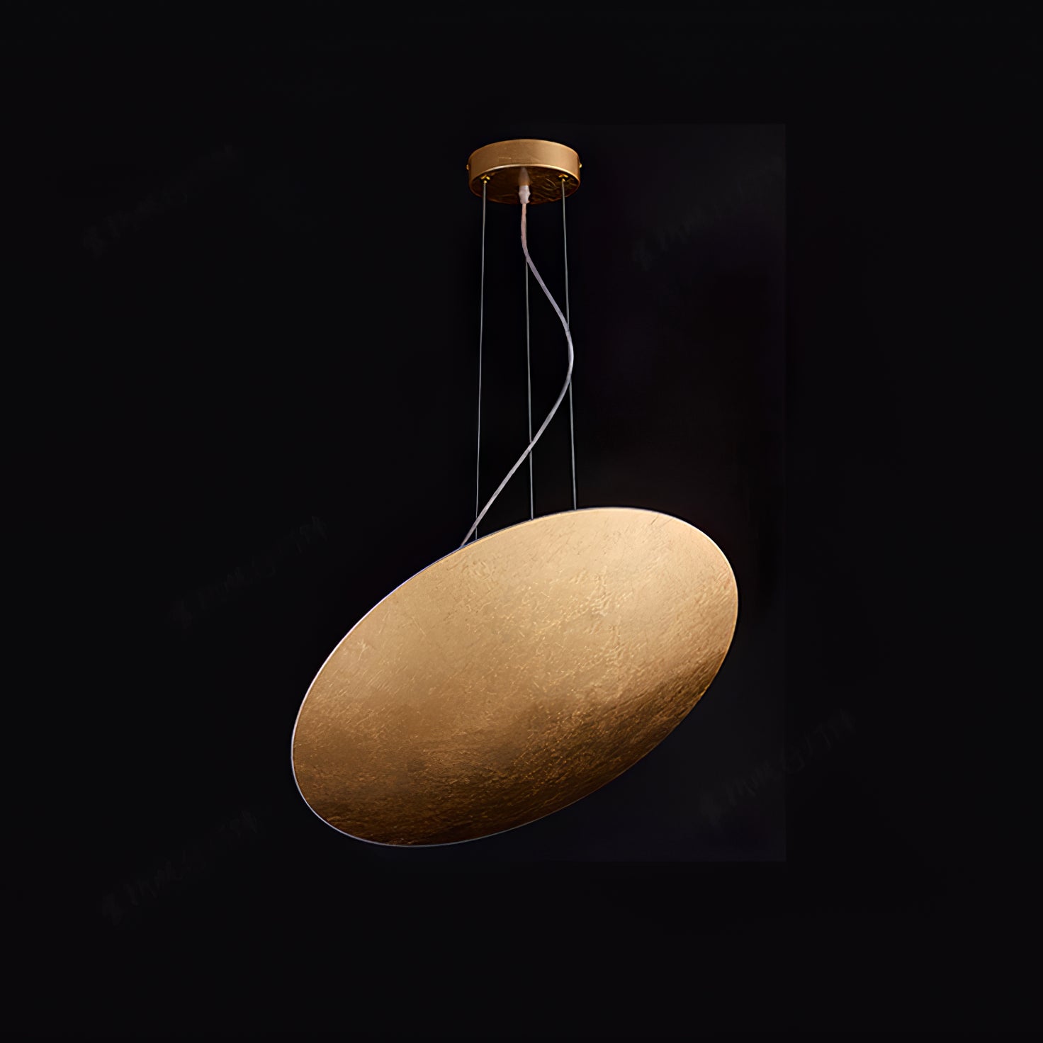 Handmade Gong Pendant Light - Modern Boho Ceiling Lamp with Rattan Shade for Living Room, Bedroom, Dining Room & Office Decor