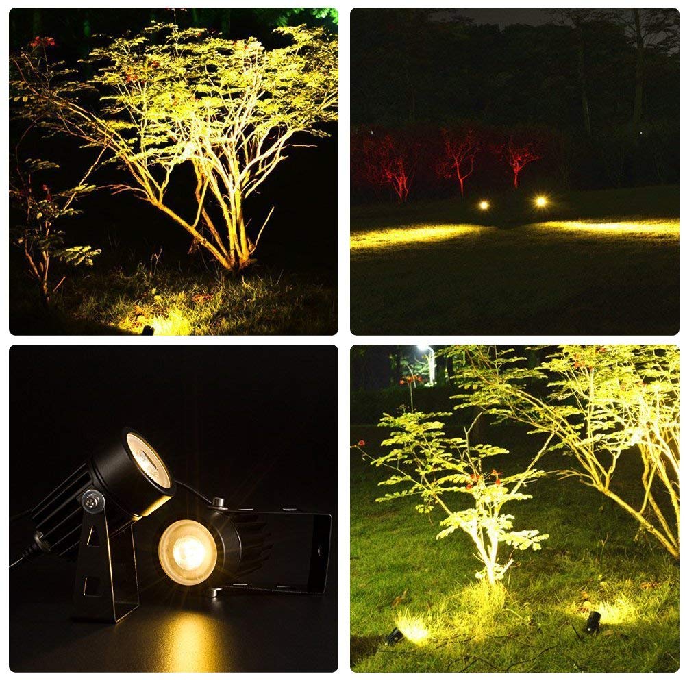 T-SUN 2W Solar Spotlights Outdoor - Waterproof Dual Head LED Landscape Lights for Garden, Yard, Pathway - Auto On/Off Solar Powered Wall Lights (Warm White) | Perfect for Patio, Driveway, Deck & Backyard Lighting