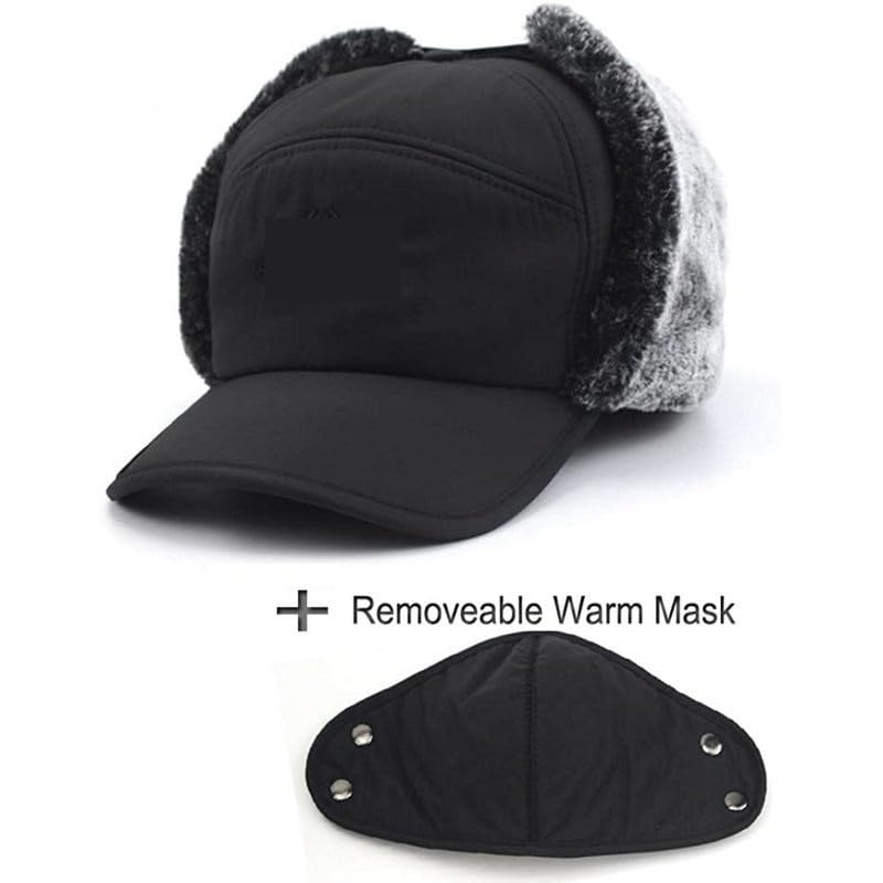 Winter Warm Thicken Faux Fur Aviator Hat with Ear Flaps for Men & Women - Soft Thermal Pilot Cap for Skiing & Cold Weather (Grey, One Size) - Perfect for Outdoor Activities, Snow Sports, and Winter Fashion