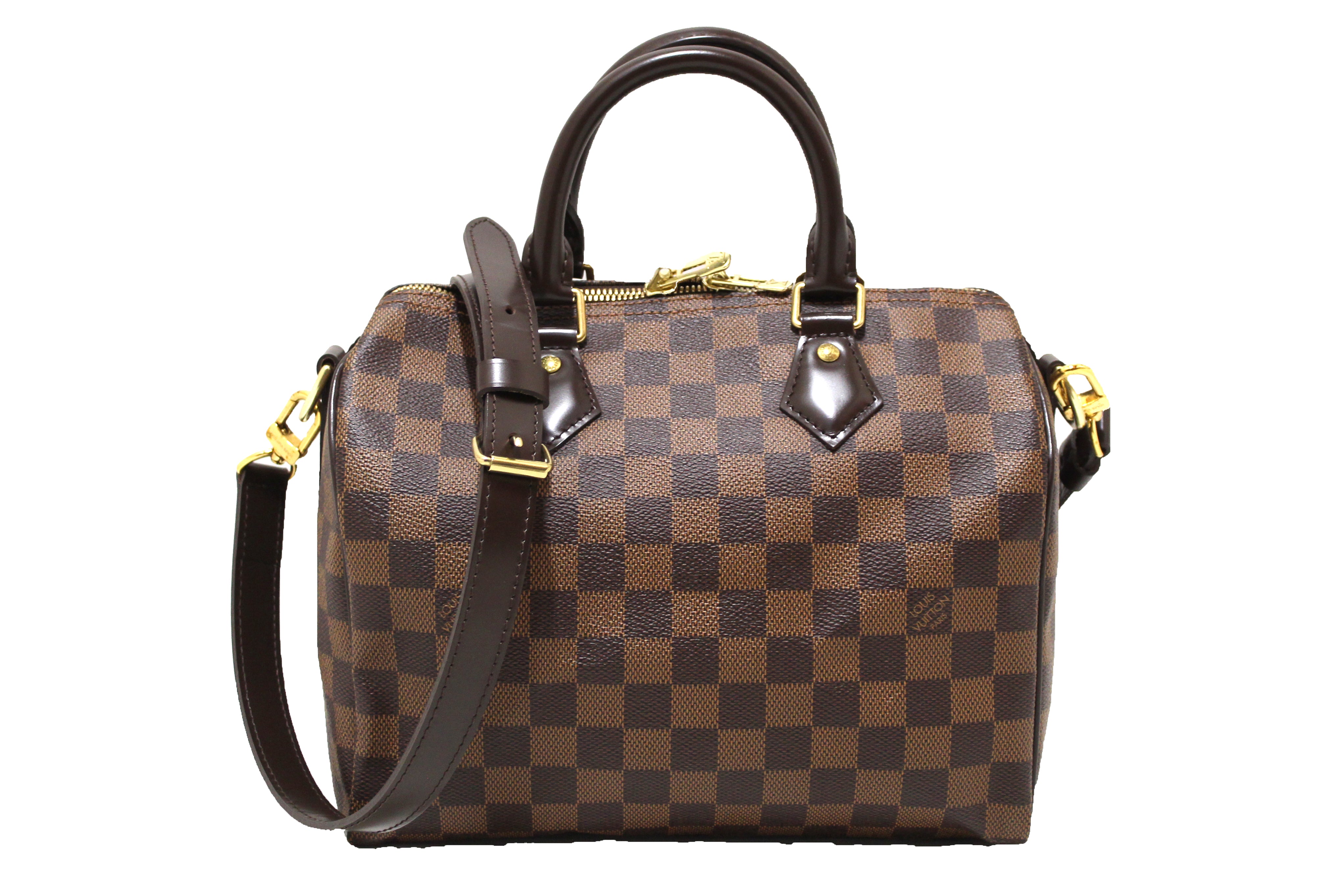 Authentic Louis Vuitton Damier Ebene Speedy 25 Bandouliere Crossbody Bag - Luxury Handbag for Women, Perfect for Work, Travel & Everyday Use