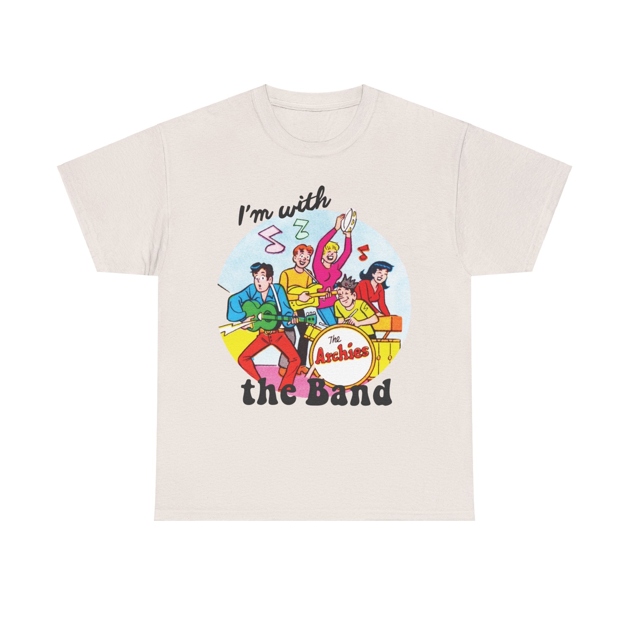 The Archies 'I'm With The Band' Graphic T-Shirt - Unisex Heavy Cotton Tee Featuring Archie Comics Characters | Perfect for Concerts, Comic Con & Retro Fashion
