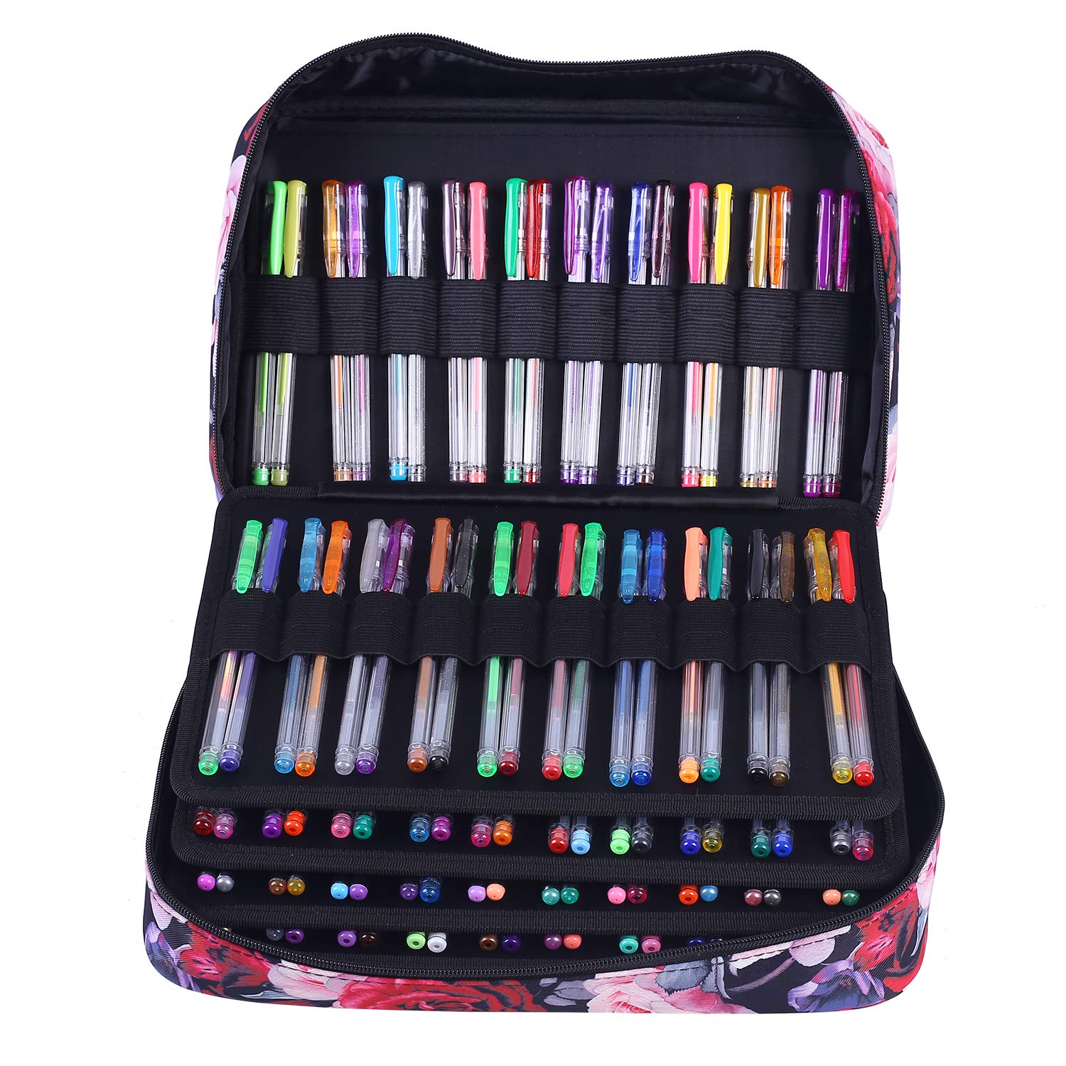 Premium Large Capacity Nylon Pencil Case - Holds 300 Colored Pencils or 200 Gel Pens with Secure Zipper Closure, School & Art Supplies Organizer for Students, Artists & Professionals - Perfect for Classroom, Studio & Office Use