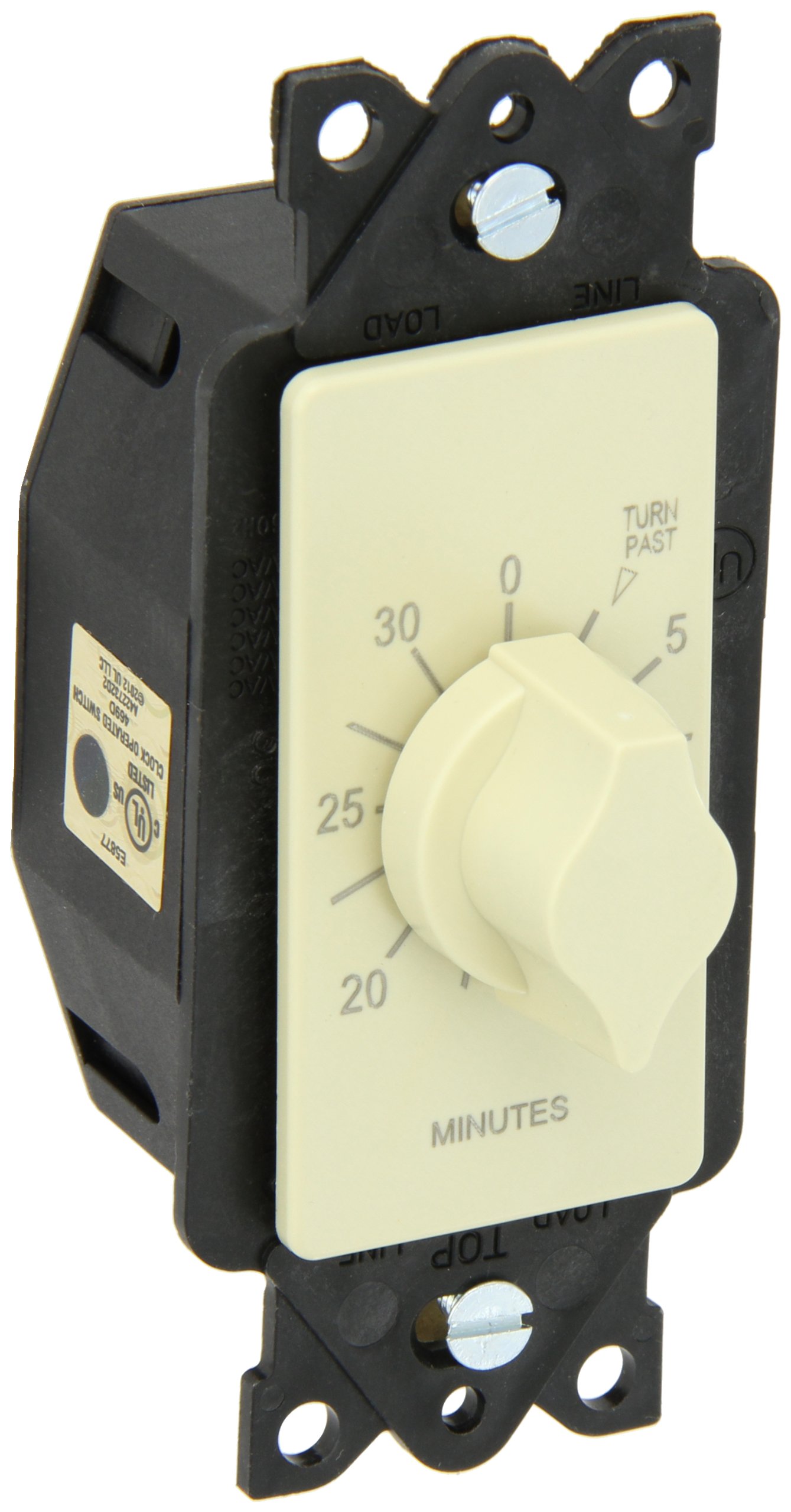 NSI A530M A Series Springwound Auto-Off In-Wall Timer Switch - 30 Minute Countdown, Ivory | Perfect for Bathroom Fans, Lighting Control & Energy Savings