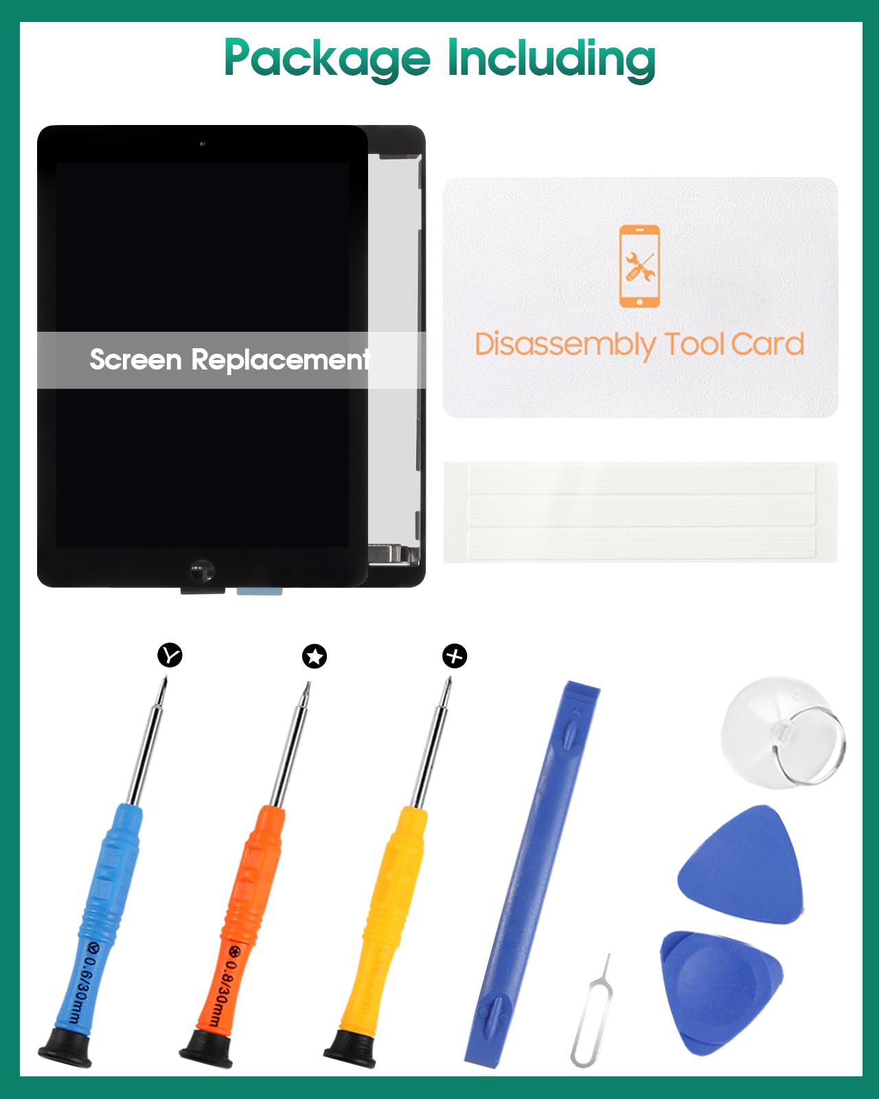Original iPad Air 2 LCD Screen Replacement (2014 Model) - A1566/A1567 Touch Digitizer Assembly with Home Button - Black Display Repair Kit for iPad Air 2nd Generation - Perfect for DIY Fixes, Screen Damage Replacement, and Professional Repair Services