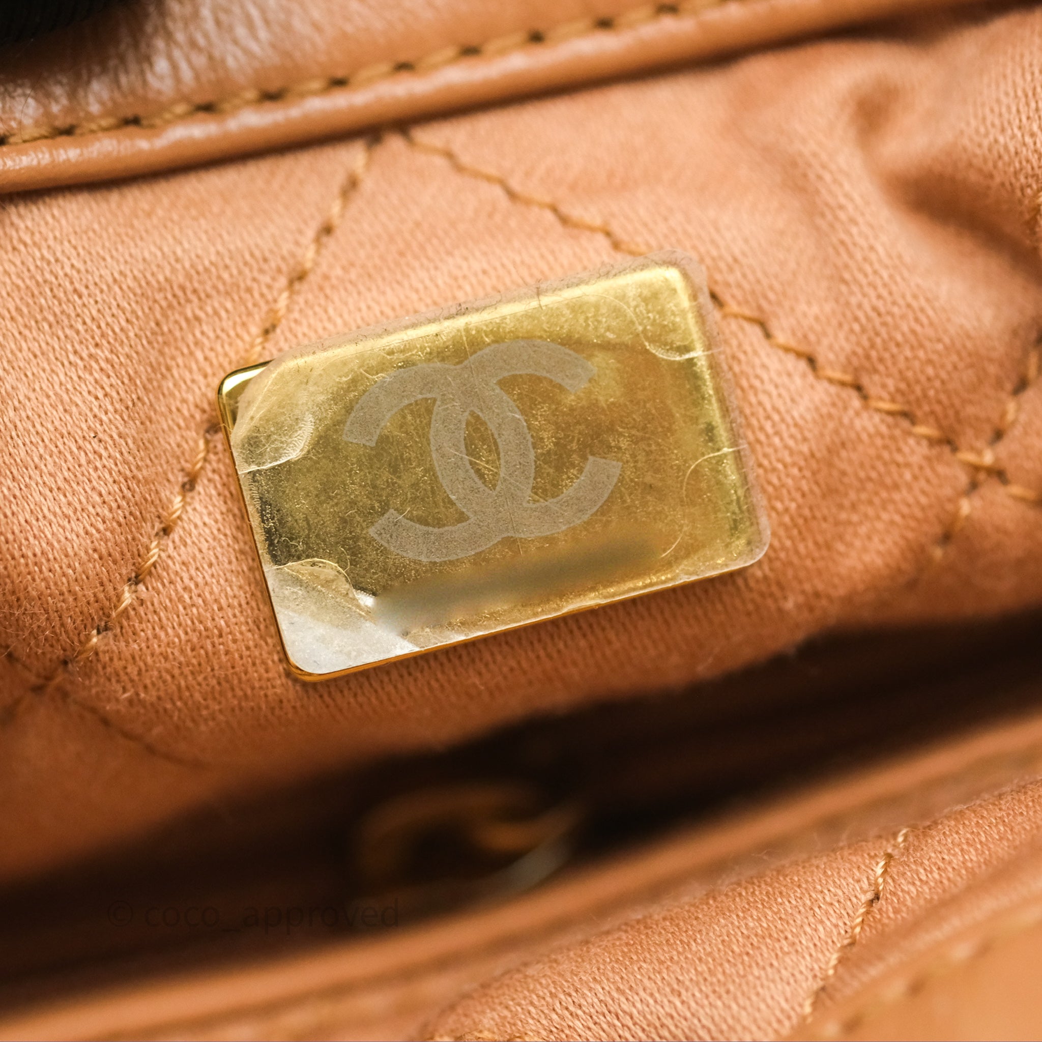 Chanel 22 Small Backpack in Camel Shiny Calfskin with Gold Hardware - Luxury Designer Handbag for Women, Perfect for Everyday Use & Travel Accessories