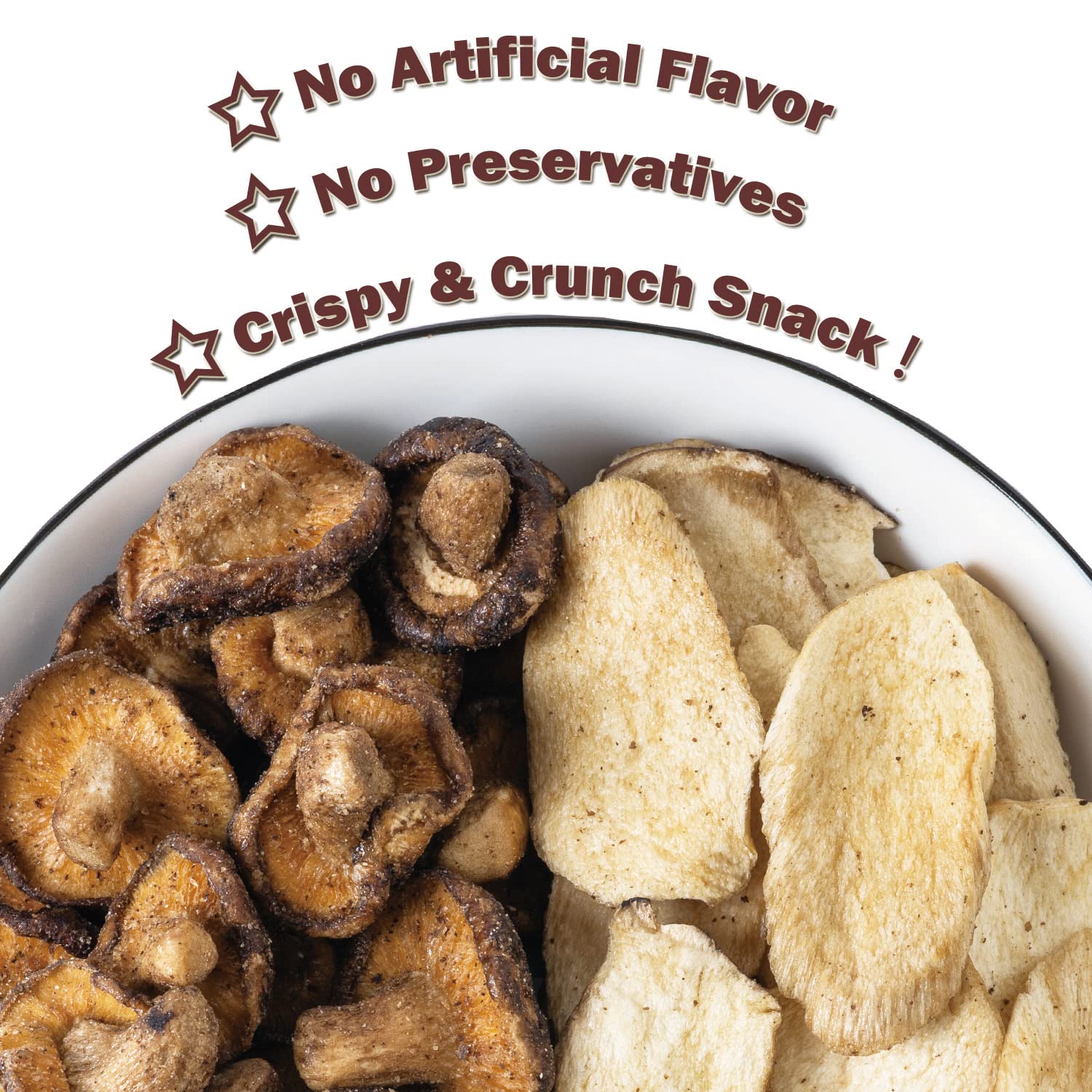 USDA Organic Dried Shiitake Mushrooms - Healthy Vegan Mushroom Chips Snack for Weight Loss & Keto Diet | Perfect for On-the-Go, Movie Nights & Camping Trips