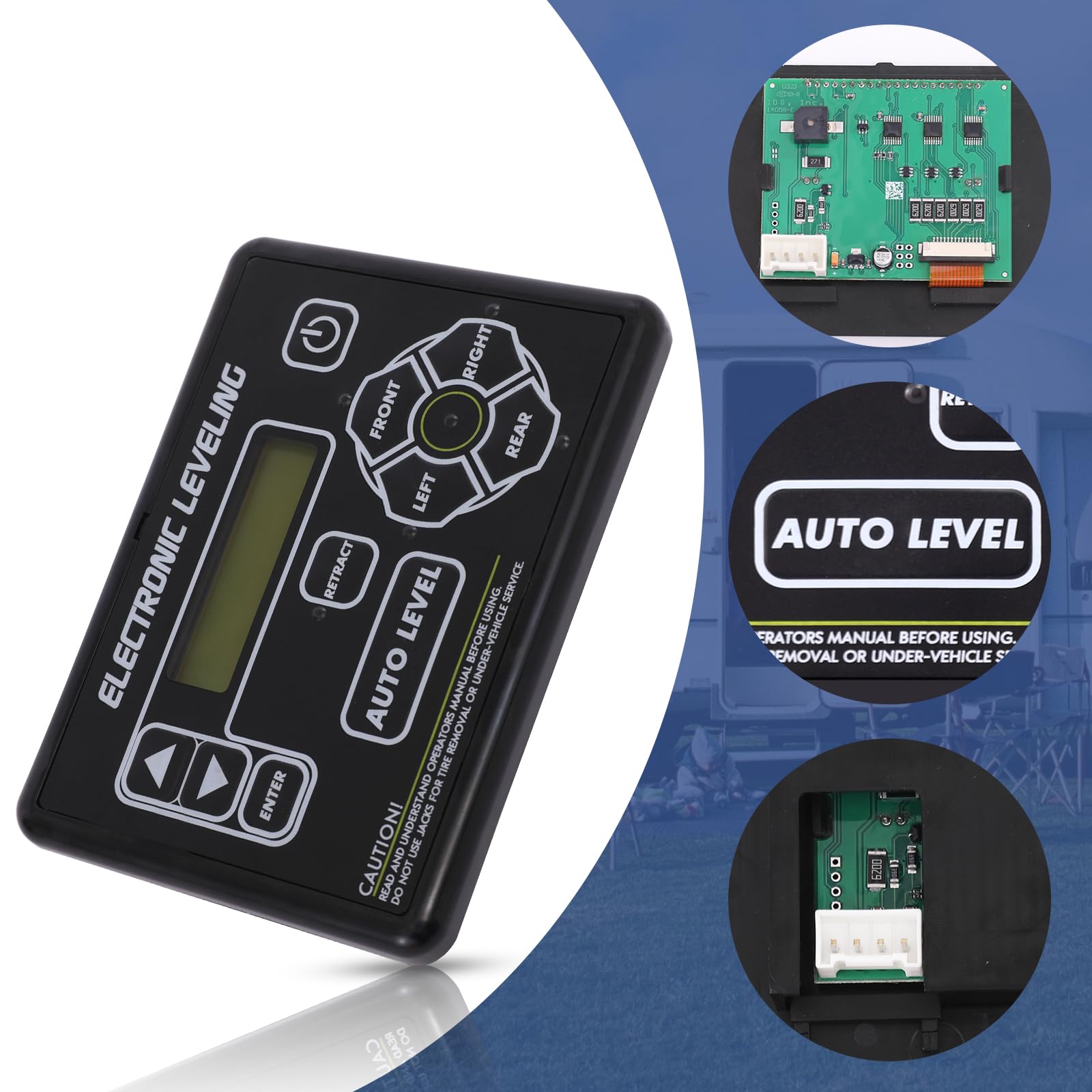 RV Leveling Touchpad - Auto-Leveling System for 5th Wheel & Travel Trailers | Compatible with Ground Control TT & Lippert Leveling Systems | Easy Camper & RV Setup for Camping & Road Trips