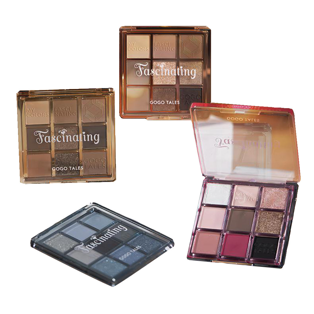 GOGOTALES Glass Nine Pan Eyeshadow Palette - High Pigment, Long Lasting Makeup for Day & Night Looks - Perfect for Parties, Weddings & Everyday Wear
