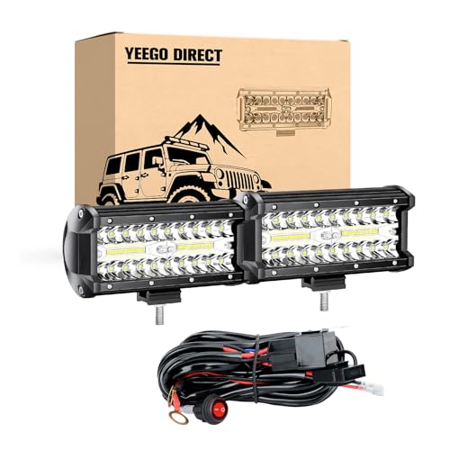 2Pcs White+Wiring Harness