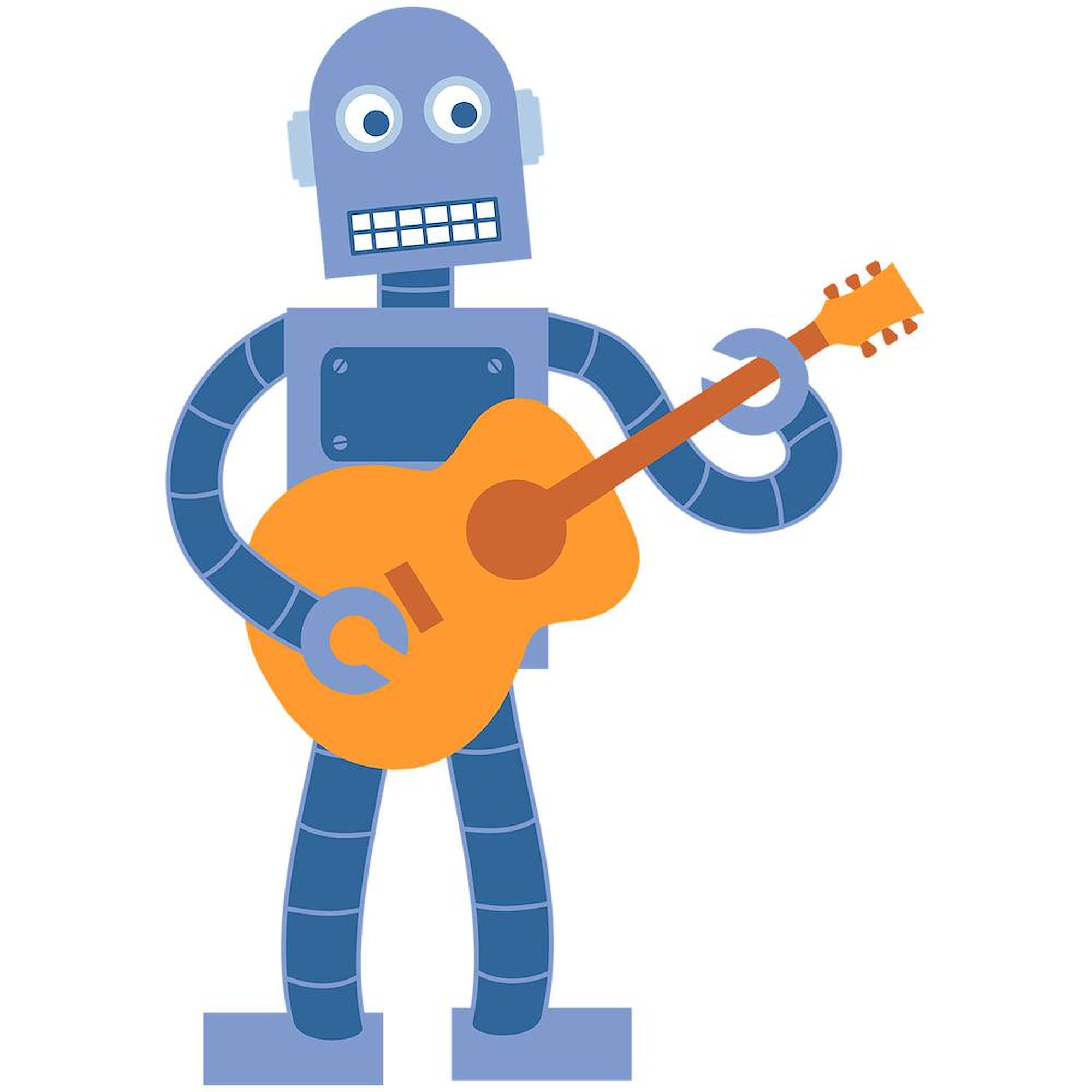 Guitar Robot Large 15 oz (444 ml) Ceramic Coffee Mug - Perfect for Music Lovers & Office Use