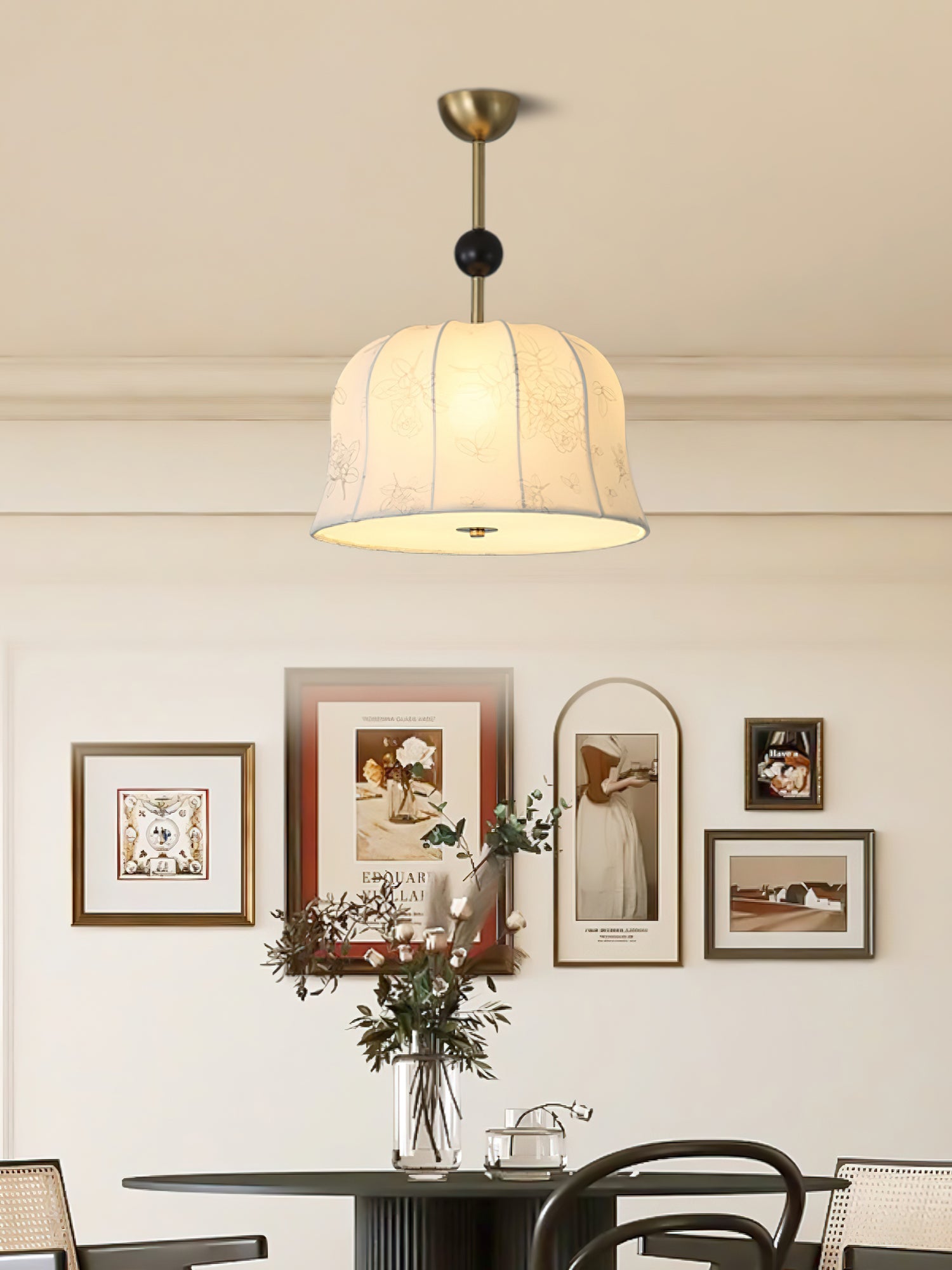 Blossom Curve Pendant Lamp - Modern Floral Hanging Light Fixture for Dining Room, Bedroom & Living Room Decor