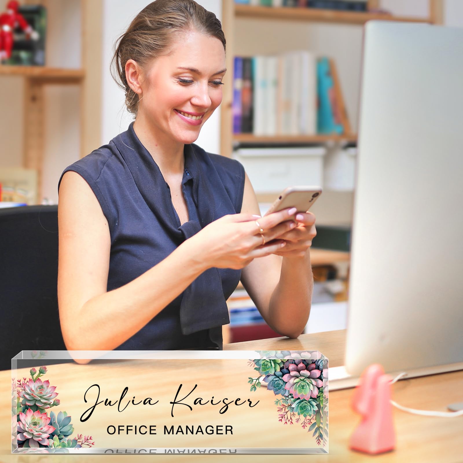 Personalized Acrylic Desk Name Plate - Custom Office Decor for Women, Teachers, Nurses & Managers - Unique Appreciation Gifts for Employees & Bosses - Perfect for Office Organization, Workstation Decor & Professional Gifting