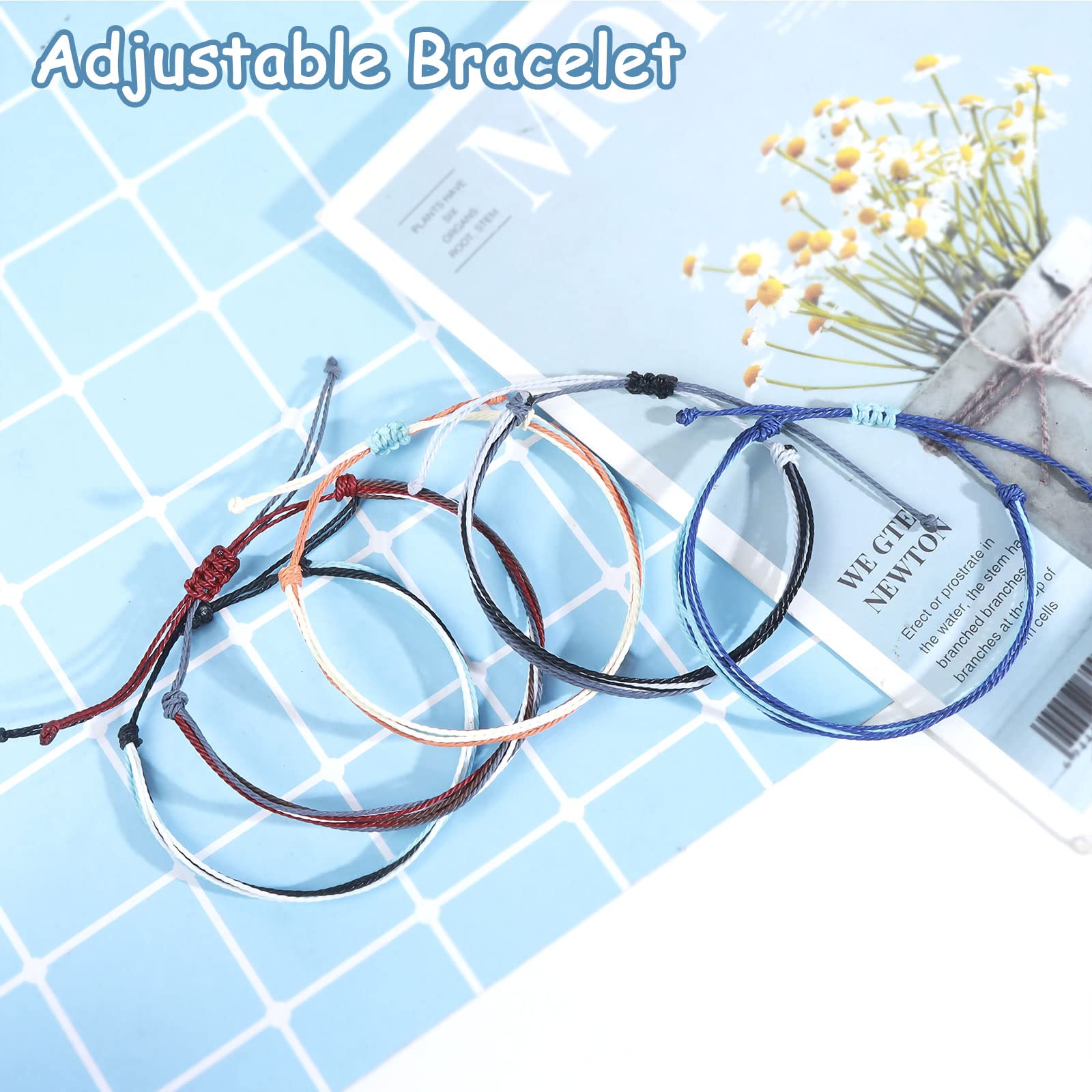 Trendy Adjustable Wave Surfer Friendship Bracelets for Women - Waterproof Summer Ankle Bracelets, Long Tiantian String Bracelets - Perfect for Beach Outfits, Gifts, Stocking Stuffers & Boho Fashion Accessories