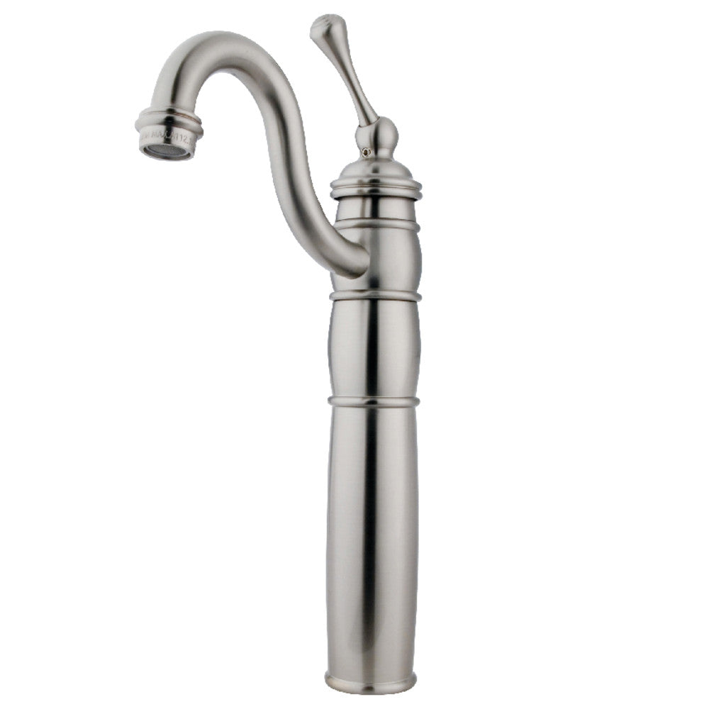 Kingston Brass KB1421BL Modern Vessel Sink Faucet - Single Hole Bathroom Sink Faucet with High Arc Spout for Vanity, Powder Room & Guest Bathroom