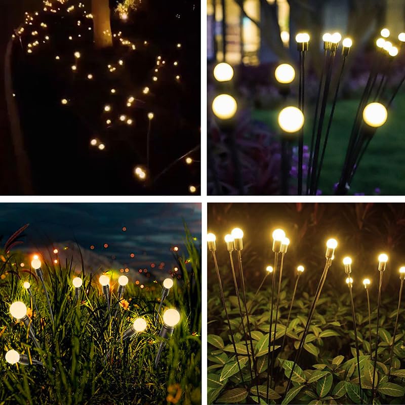 8 Pack Solar Garden Lights - Upgraded Swaying Starburst Outdoor Lights, Waterproof Solar Powered Pathway Decor for Yard, Patio & Garden (Perfect for Walkways, Driveways & Landscape Lighting)