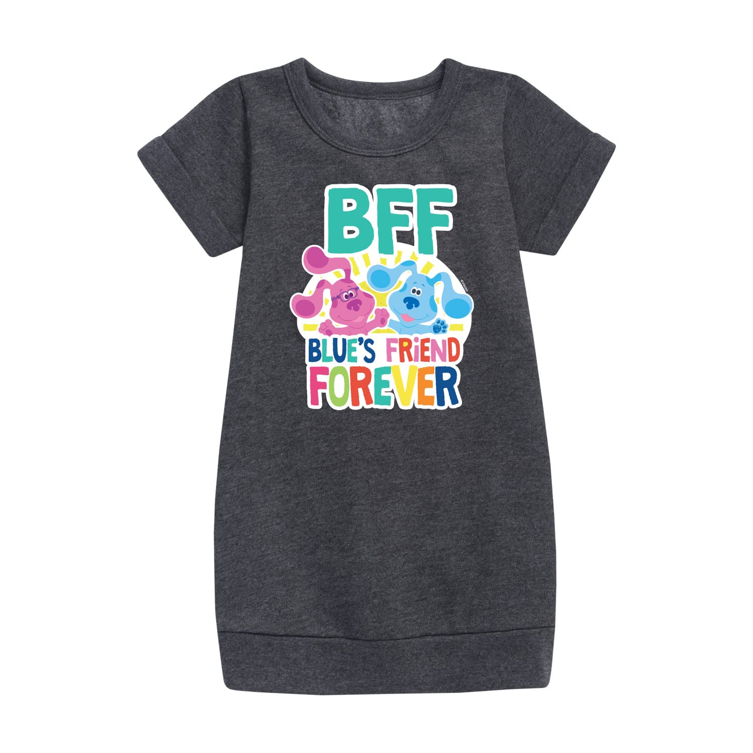 Blue's Clues & You! Toddler & Youth Girls Fleece Dress - Blue's Friend Forever - Soft & Cozy Fleece Dress for Girls - Perfect for Playdates, Preschool & Family Outings