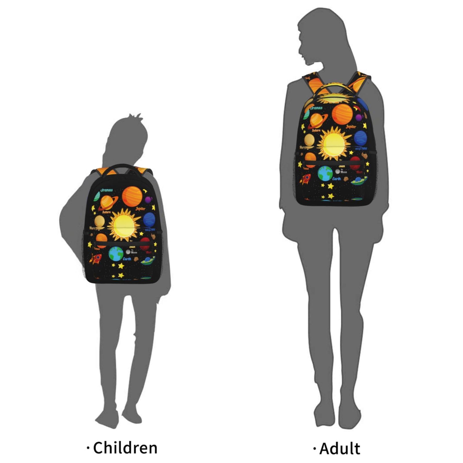 17 Inch Laptop Backpack for School & Travel - Durable Bookbag with Chest Strap & Planets Design - Perfect for College, Work Commute & Outdoor Adventures