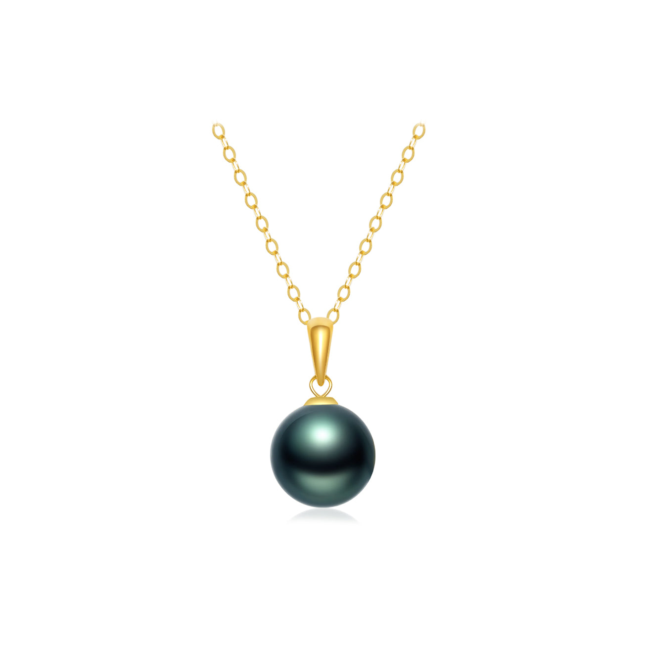 18K Solid Gold Tahitian Pearl Necklace - Genuine Saltwater Cultured Pearl Jewelry for Women, Elegant Gift for Anniversary & Wedding (KN00094) | Perfect for Formal Events, Date Nights & Special Occasions