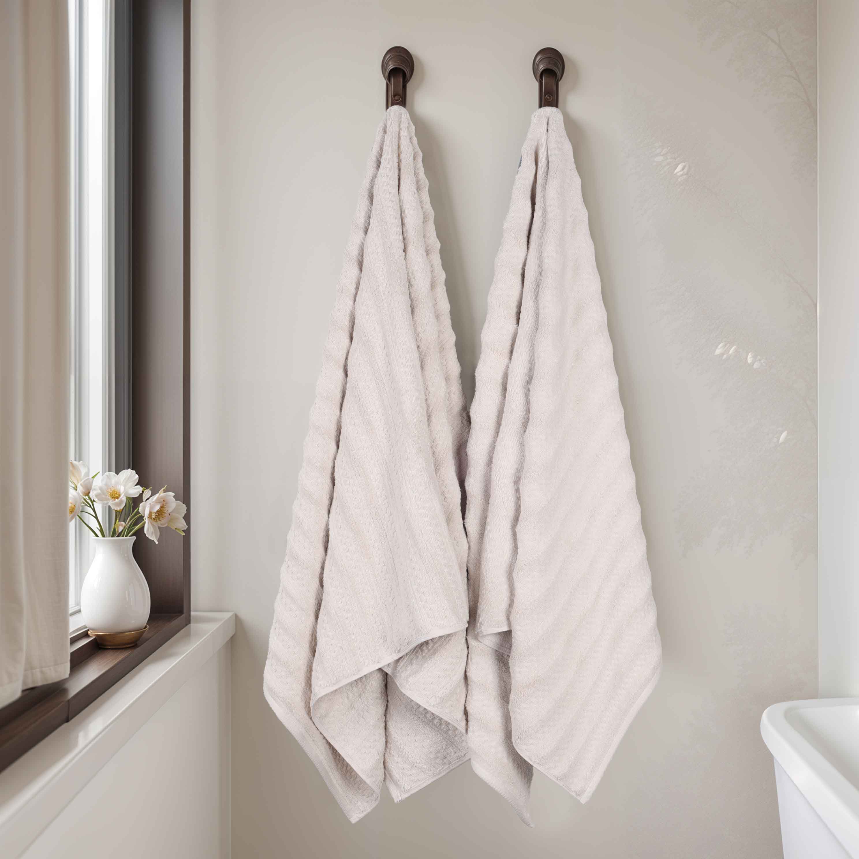 Zuma Zero Twist Cotton Medium Weight Absorbent Bath Towels - Set of 2 | Ultra Soft & Quick-Drying Bath Sheets for Spa, Hotel & Home Use