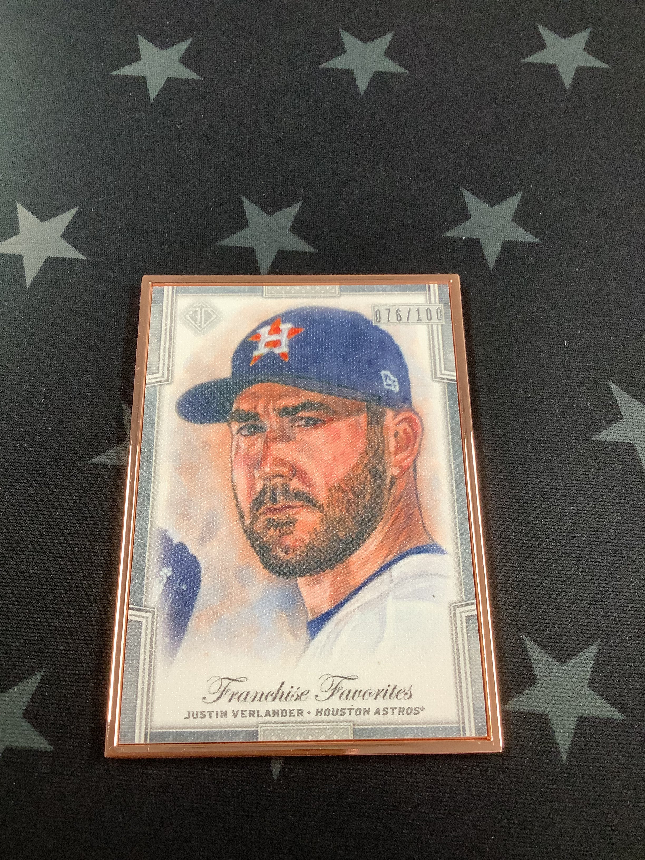 2019 Justin Verlander Franchise Favorites Transcendent Collection Baseball Card #FFR JV /100 - Limited Edition Collectible for Baseball Fans & Sports Memorabilia Enthusiasts