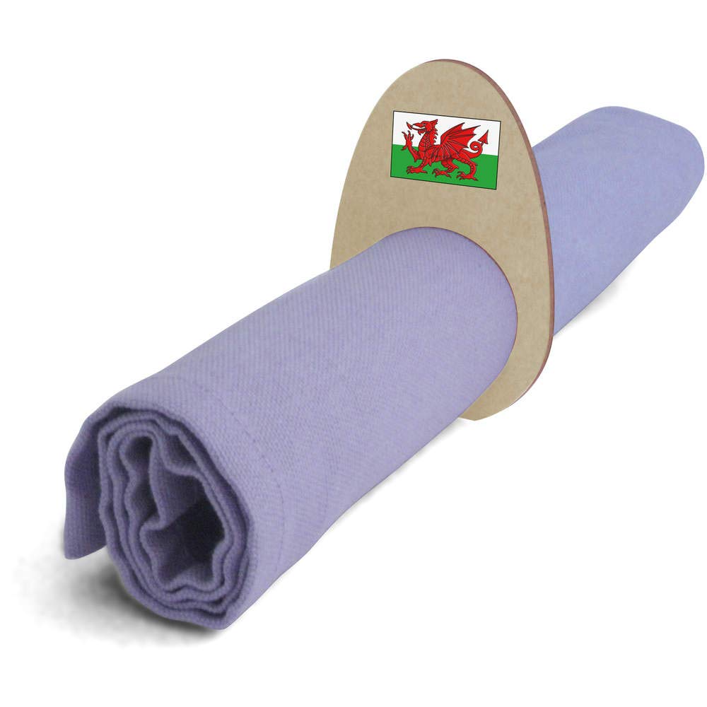 5 Pack Welsh Flag Wooden Napkin Rings - Handcrafted Napkin Holders for Table Decor, Wedding, Party & Holiday Dinner Settings (NR00037943)