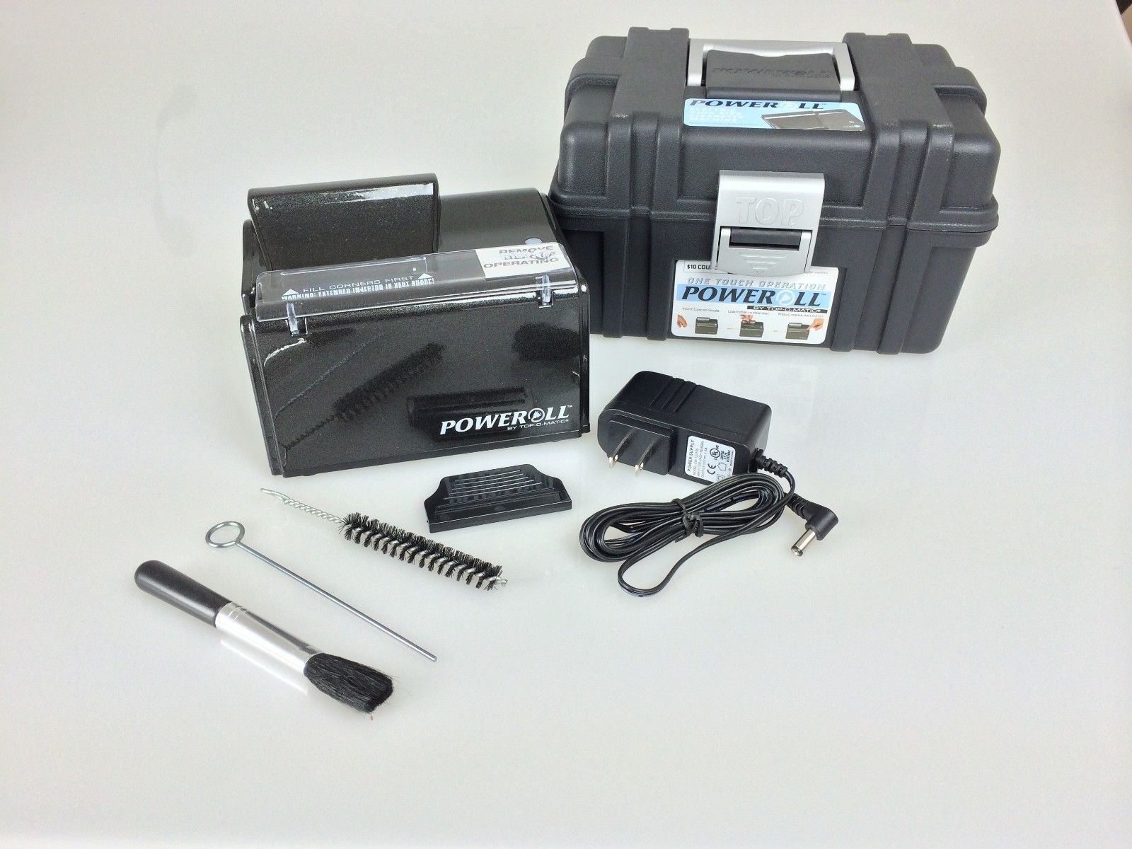 TOP-O-Matic PoweRoll Electric Cigarette Rolling Machine - Automatic Tobacco Injector for Perfect Cigarettes Every Time | Ideal for Home Use, Travel & DIY Smokers
