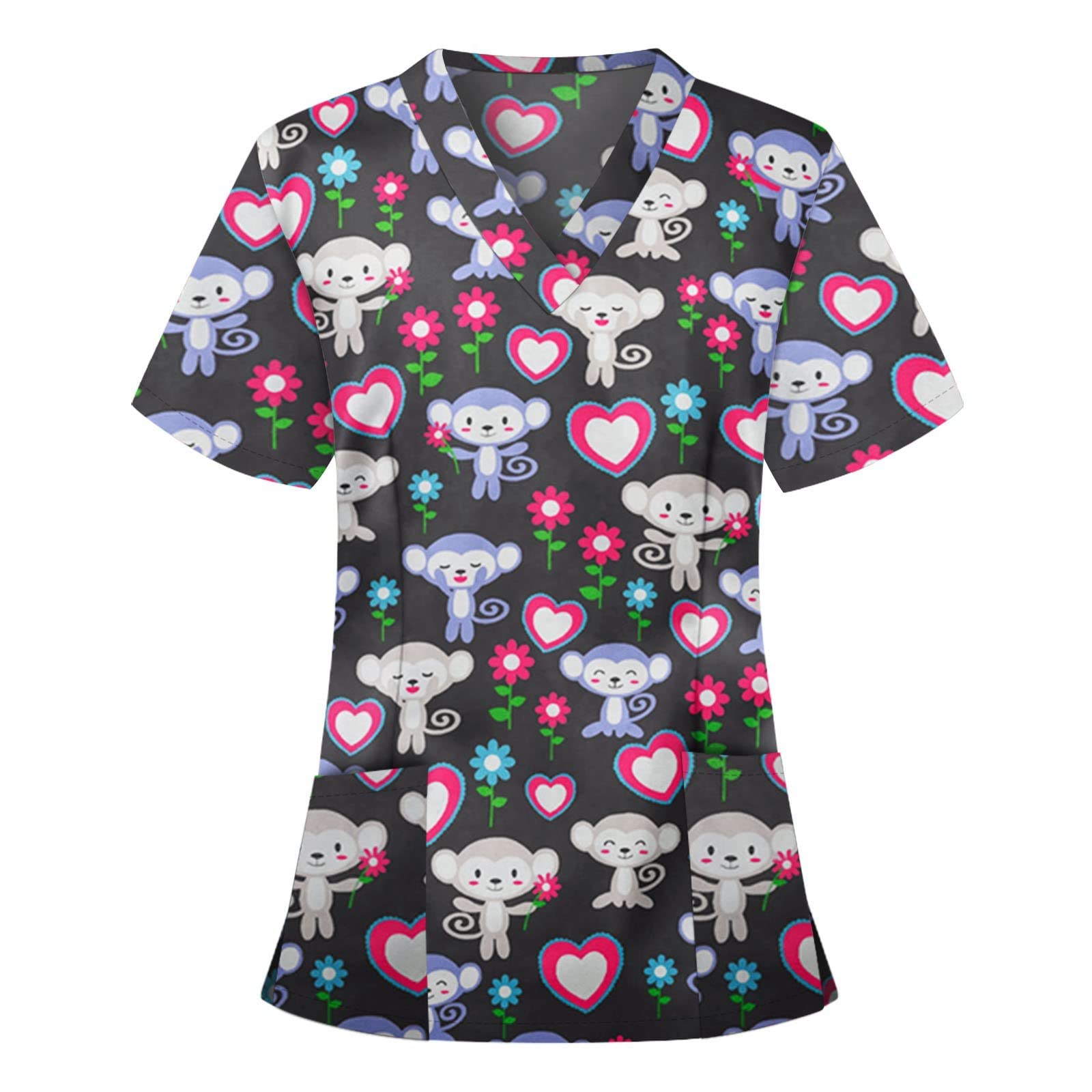 **Comfortable Plus Size Scrubs for Women - Stretchy & Loose Fit Scrub Tops - Breathable & Soft Nursing Uniforms for Work or Hospital Use**