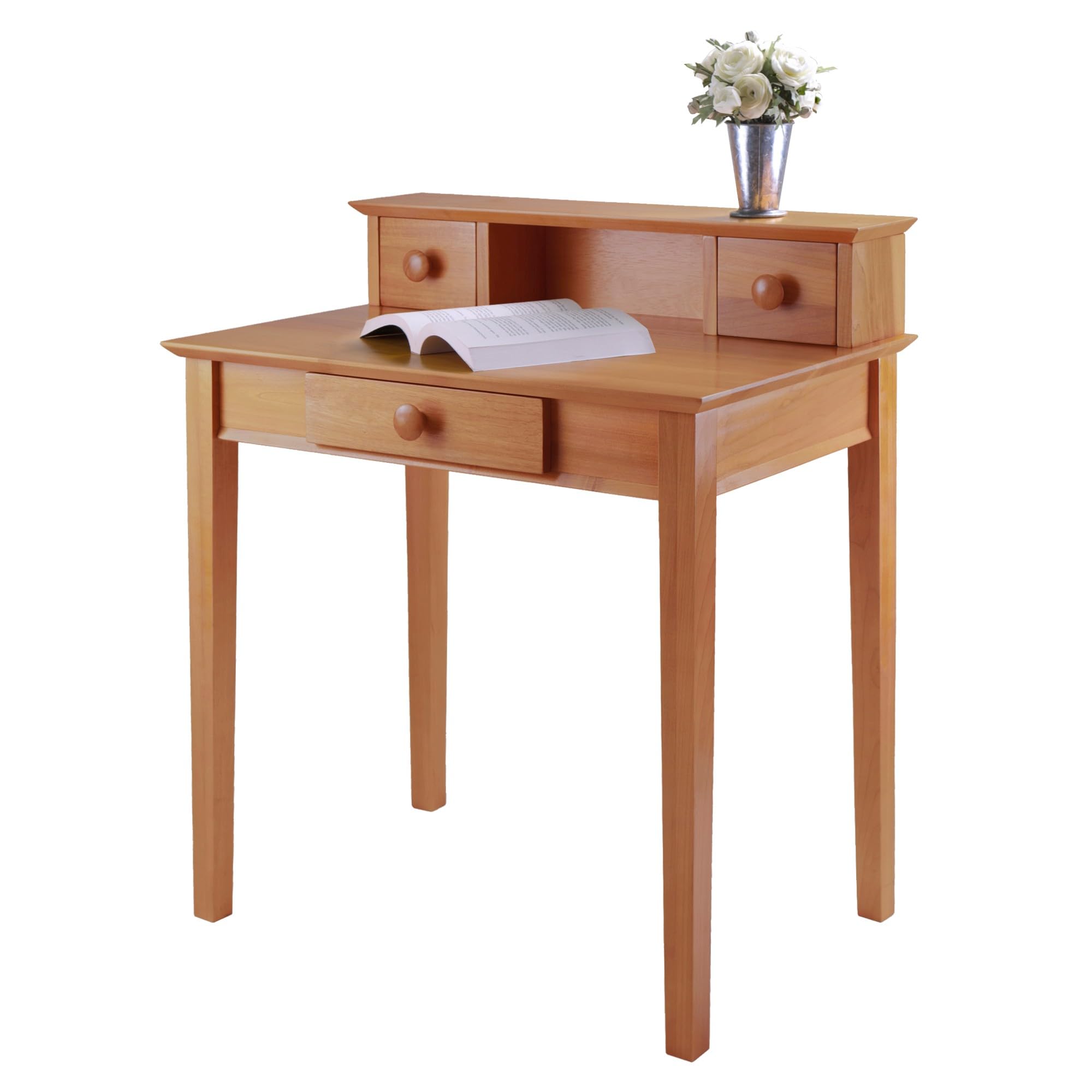 Winsome Studio Home Office Desk - Modern Writing Desk with Honey Finish for Study, Work & Productivity | Perfect for Small Spaces & Remote Work