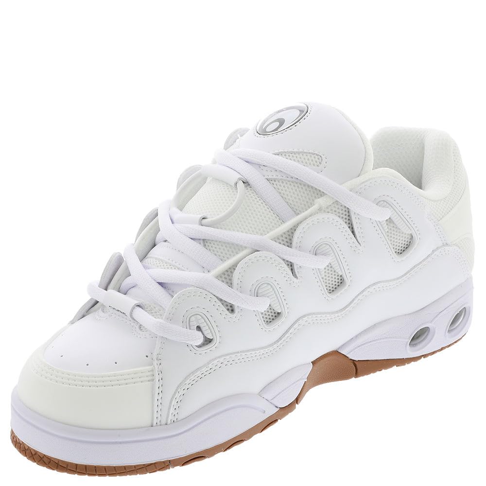 Osiris D3 OG Sneakers - White/White/Gum - Men's Size 11.5 (Medium Width) - Retro Skate Shoes for Streetwear & Casual Wear