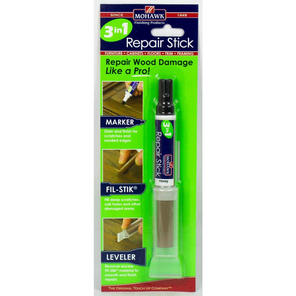 Mohawk 3-in-1 Wood Repair Stick in Honey Color - Scratch & Dent Fix for Furniture, Floors & Cabinets - Easy DIY Home Improvement Solution (1 Count)