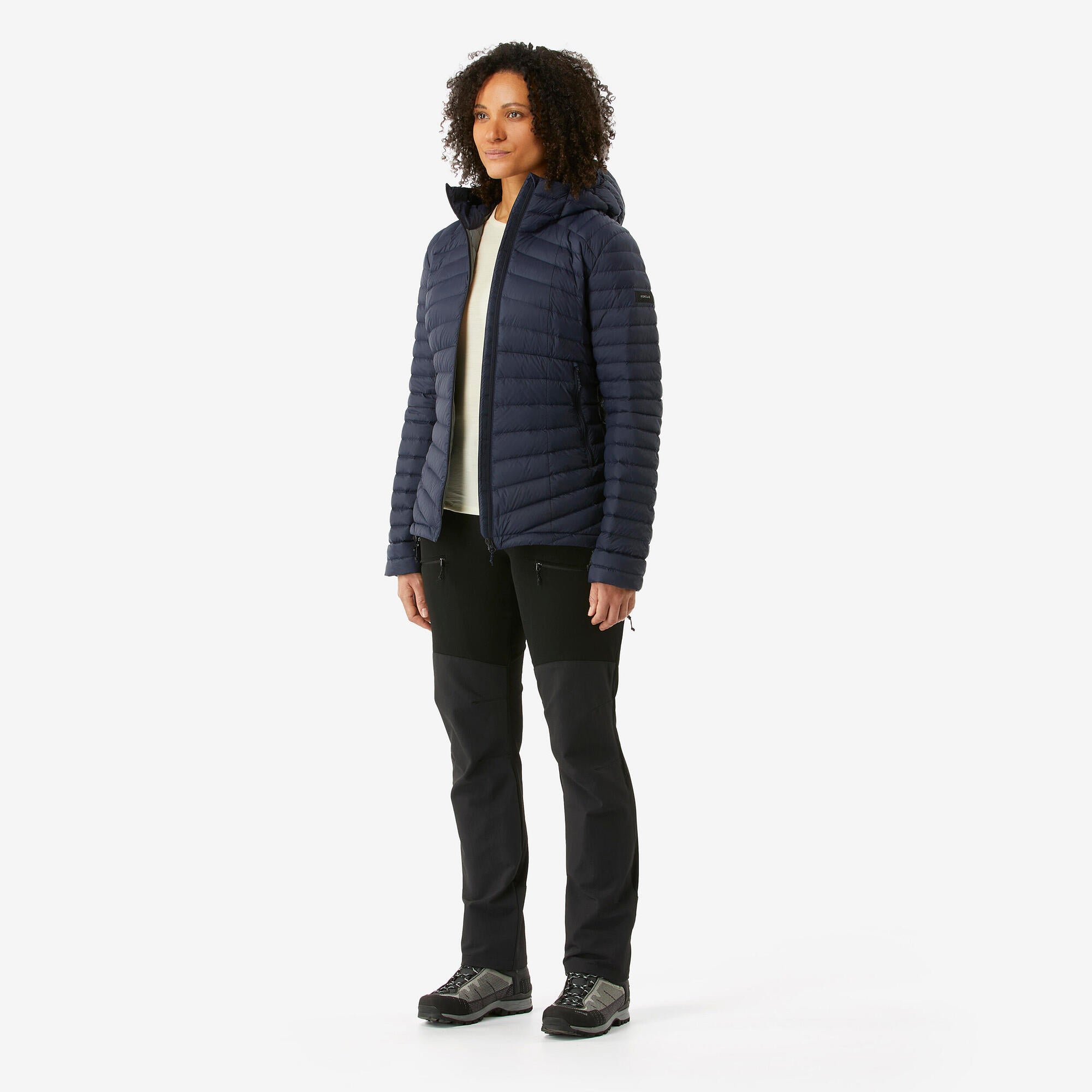 Forclaz Women's MT100 Hooded Down Puffer Jacket - Lightweight Warm Winter Coat for Hiking, Skiing & Outdoor Activities