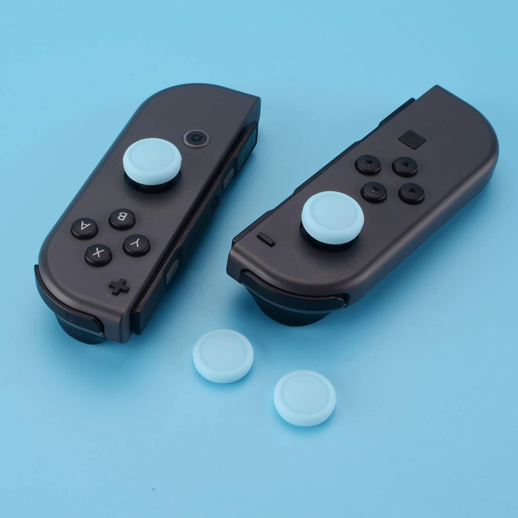 eXtremeRate PlayVital Switch Joystick Caps - Silicone Thumbstick Covers for Nintendo Switch OLED/Switch Lite (Heaven Blue) | Enhanced Grip & Comfort for Gaming | Perfect for Switch Joy-Con Analog Stick Protection