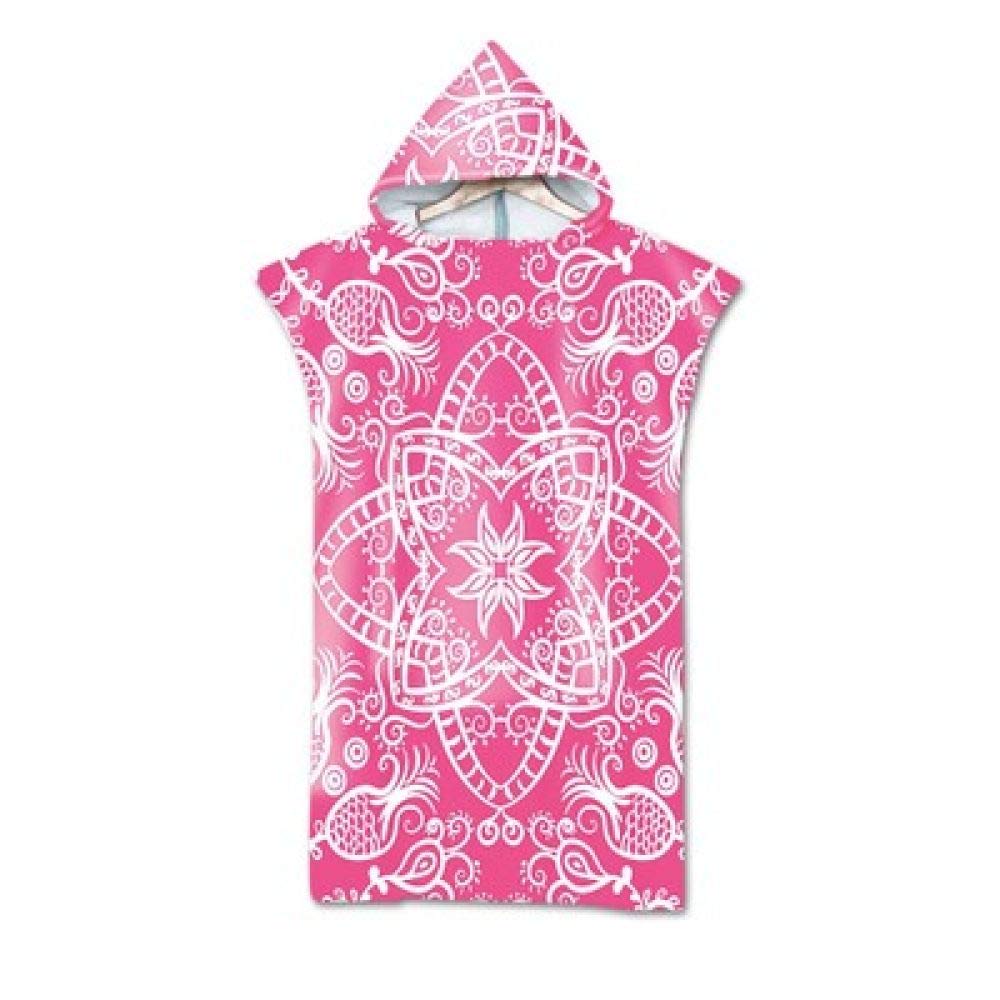 Bohemian Pink Printed Hooded Towel Poncho for Adults - Quick Dry Changing Robe for Beach, Surfing & Camping | Unisex Travel Towel with Hood for Swimming, Yoga & Outdoor Activities