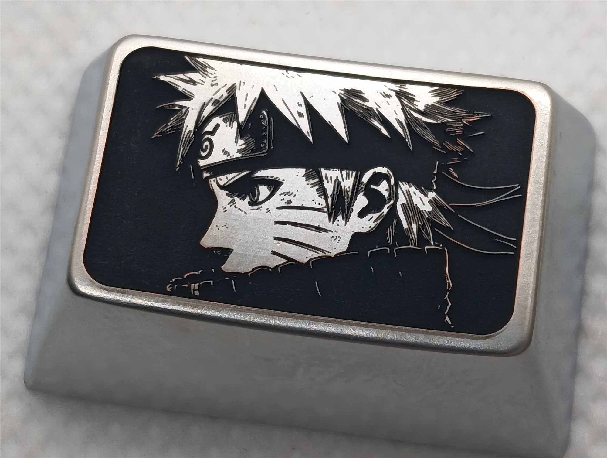 Naruto Anime Zinc Alloy Custom Keycaps - 1.5U & 1.75U Metal Decorative Keycaps for Mechanical Keyboards - Perfect for Gaming, Collecting, and Keyboard Customization