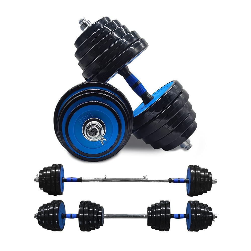 BELANITAS 2-in-1 Adjustable Dumbbell & Barbell Set - 5-50lbs Weight Options with Non-Slip Grip - Home Gym Strength Training Equipment for Men & Women - Perfect for Weight Lifting, CrossFit & Full-Body Workouts