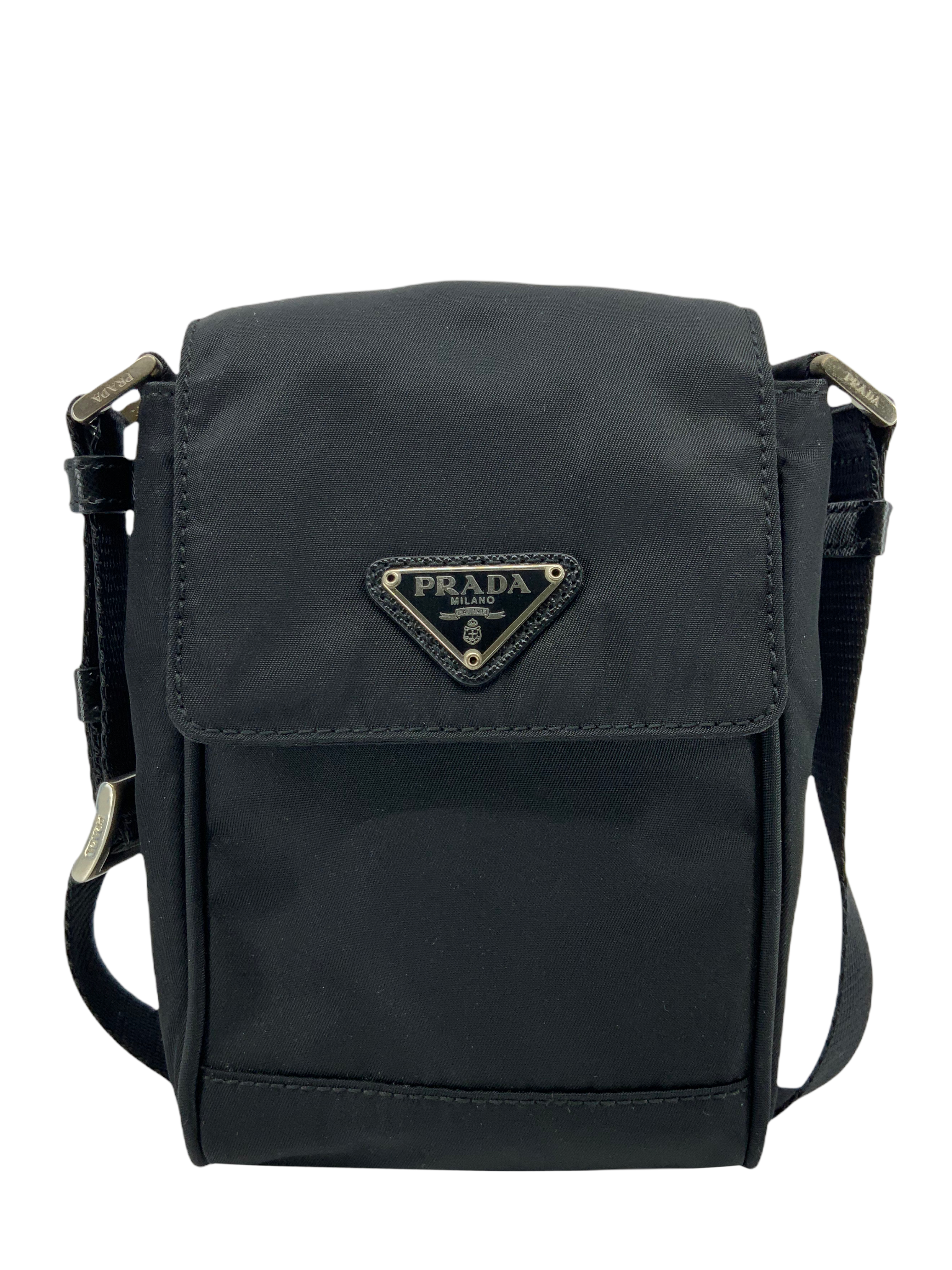 Prada Nylon Crossbody Bag with Smartphone Case - Stylish & Functional for Travel, Shopping & Everyday Use