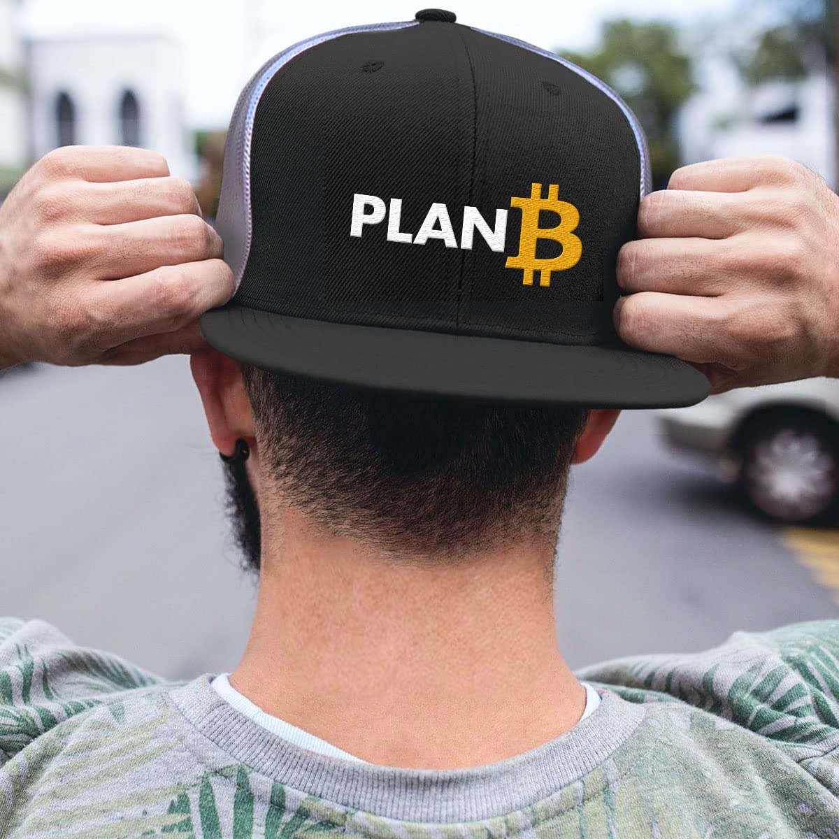 Plan B Bitcoin Mesh Baseball Cap for Men - Breathable Adjustable Snapback Hat with Mesh Back - Perfect for Casual Wear, Outdoor Sports & Street Fashion