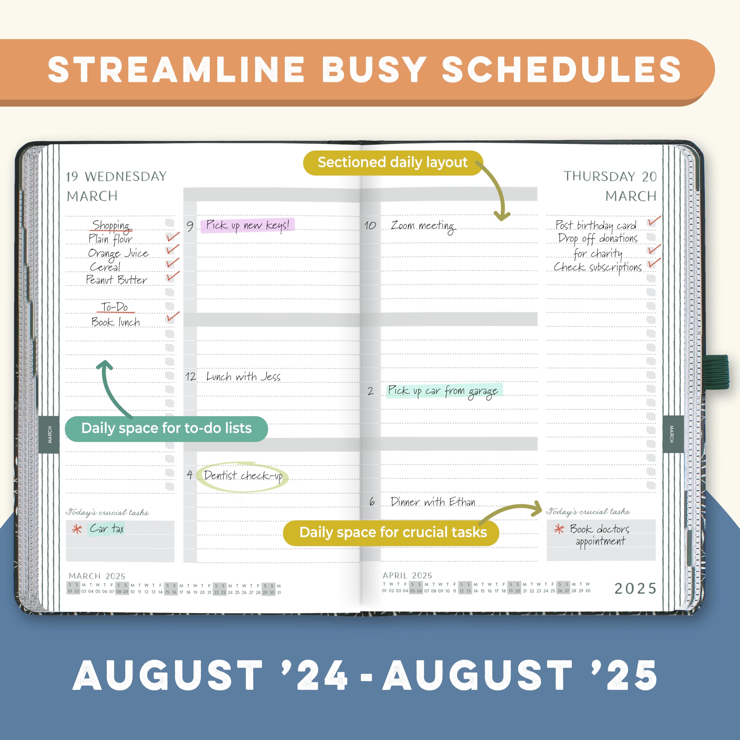 Boxclever 2024-2025 Academic Planner - A5 Page-A-Day Diary with To-Do Lists (August 2024-August 2025) | Perfect for Students, Teachers & Busy Professionals | School, Office & Daily Planning Organizer