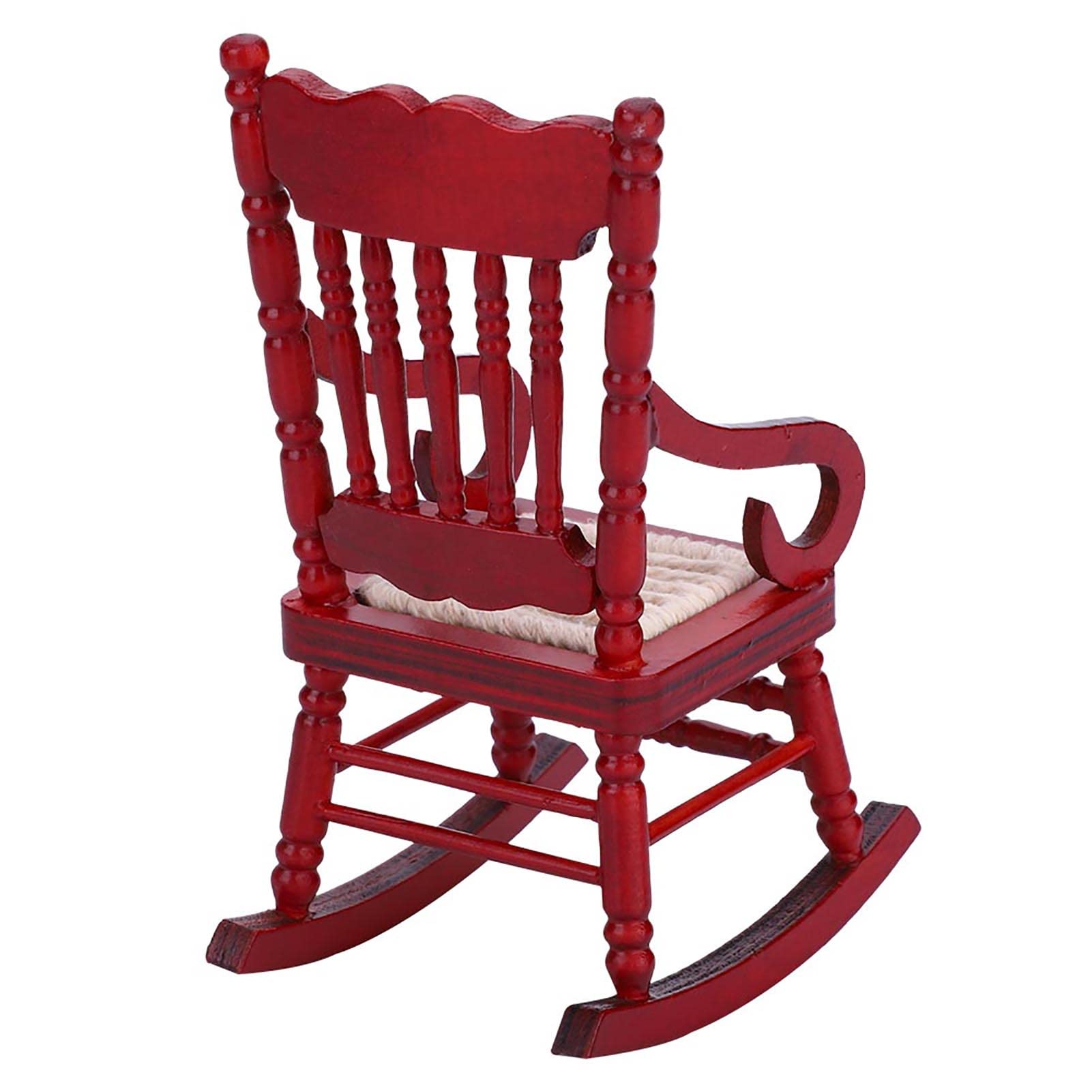 1:12 Scale Miniature Wooden Rocking Chairs - Set of 1 Dollhouse Furniture for Christmas Decor, DIY Doll Accessories & Model House Display | Perfect for Holiday Displays, Collectors & Miniature Enthusiasts