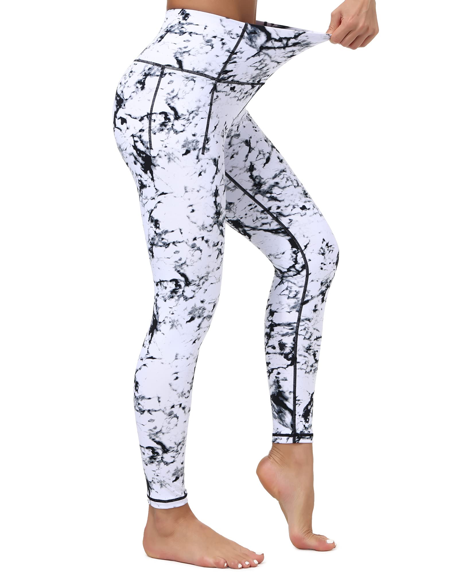 Origiwish Women's High Waisted Yoga Pants with Pockets - Tummy Control Workout Running Leggings for Yoga, Gym, Lounge & Everyday Wear