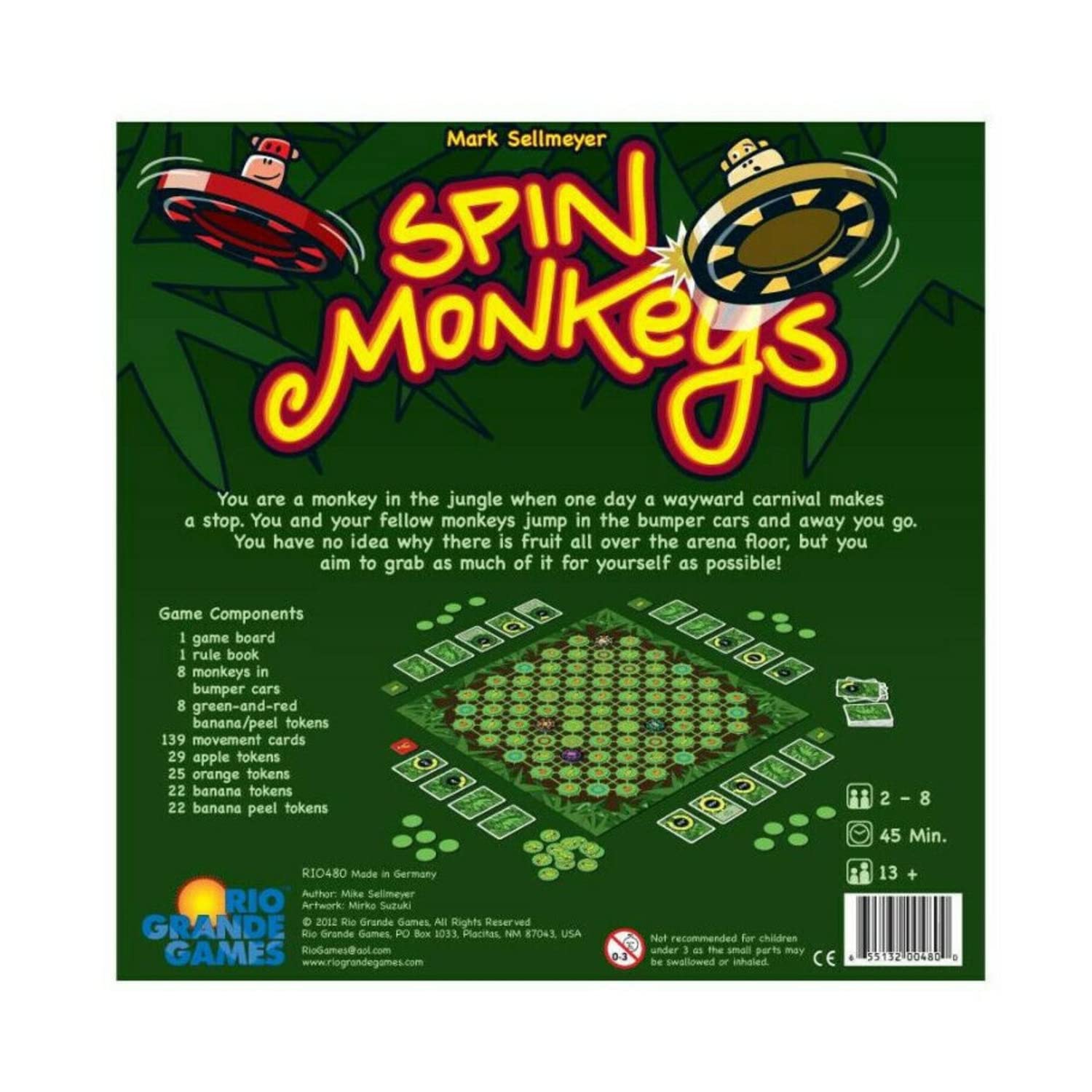 Rio Grande Games Spin Monkeys - Fun Family Board Game for Kids & Adults - Perfect for Game Nights, Parties & Indoor Activities