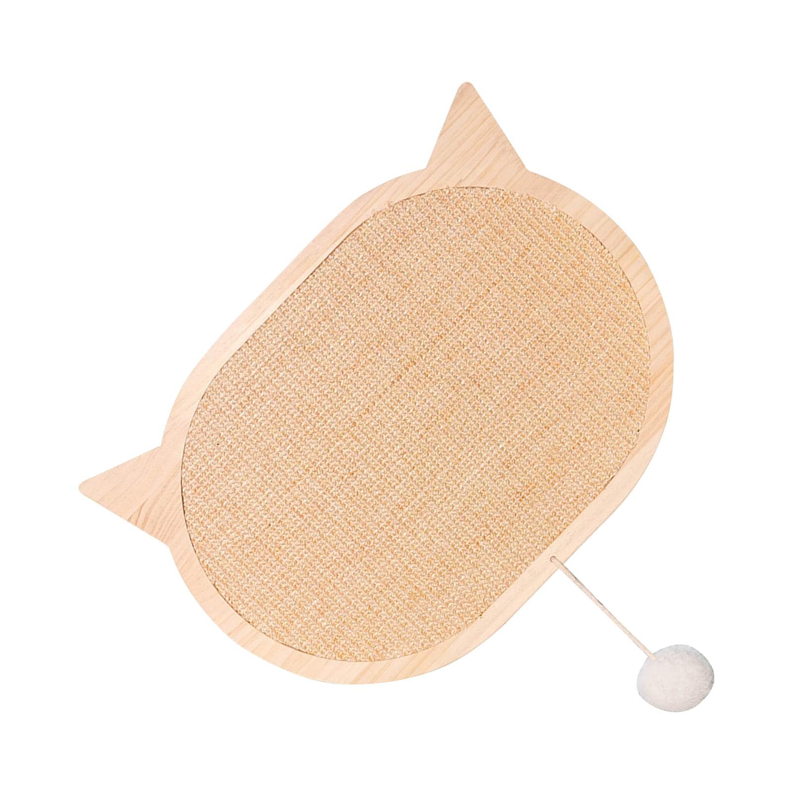 PETSOLA Natural Sisal Cat Scratching Board - 37x47CM Oval Wooden Claw Grinding Pad for Kittens & Cats | Interactive Play Toy for Indoor Pets, Furniture Protection & Stress Relief