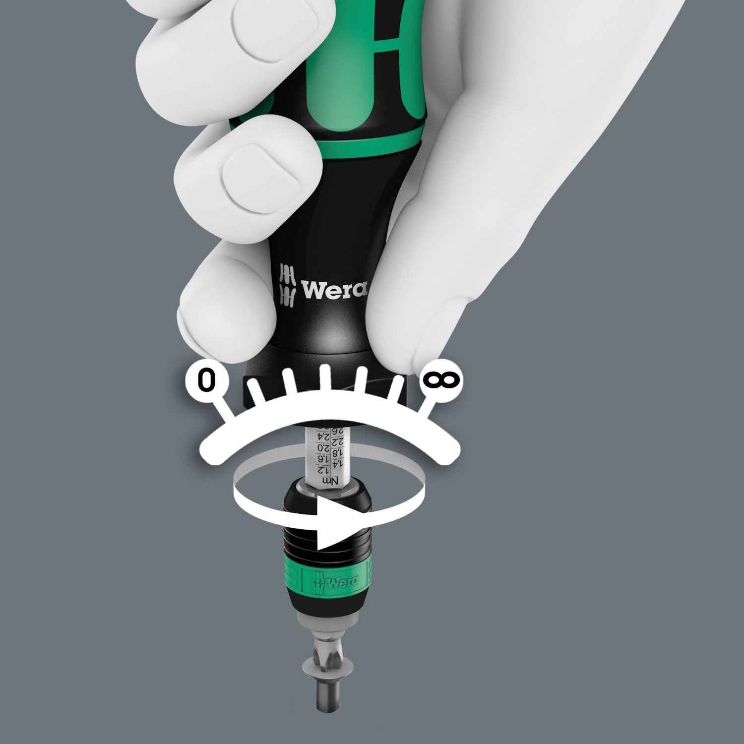 Wera 05027910001 Kraftform 300 Hex Torque-Indicator Screwdriver - 2mm Hex Head, 65mm Blade Length - Perfect for Precision Mechanics & Electronics Repair
