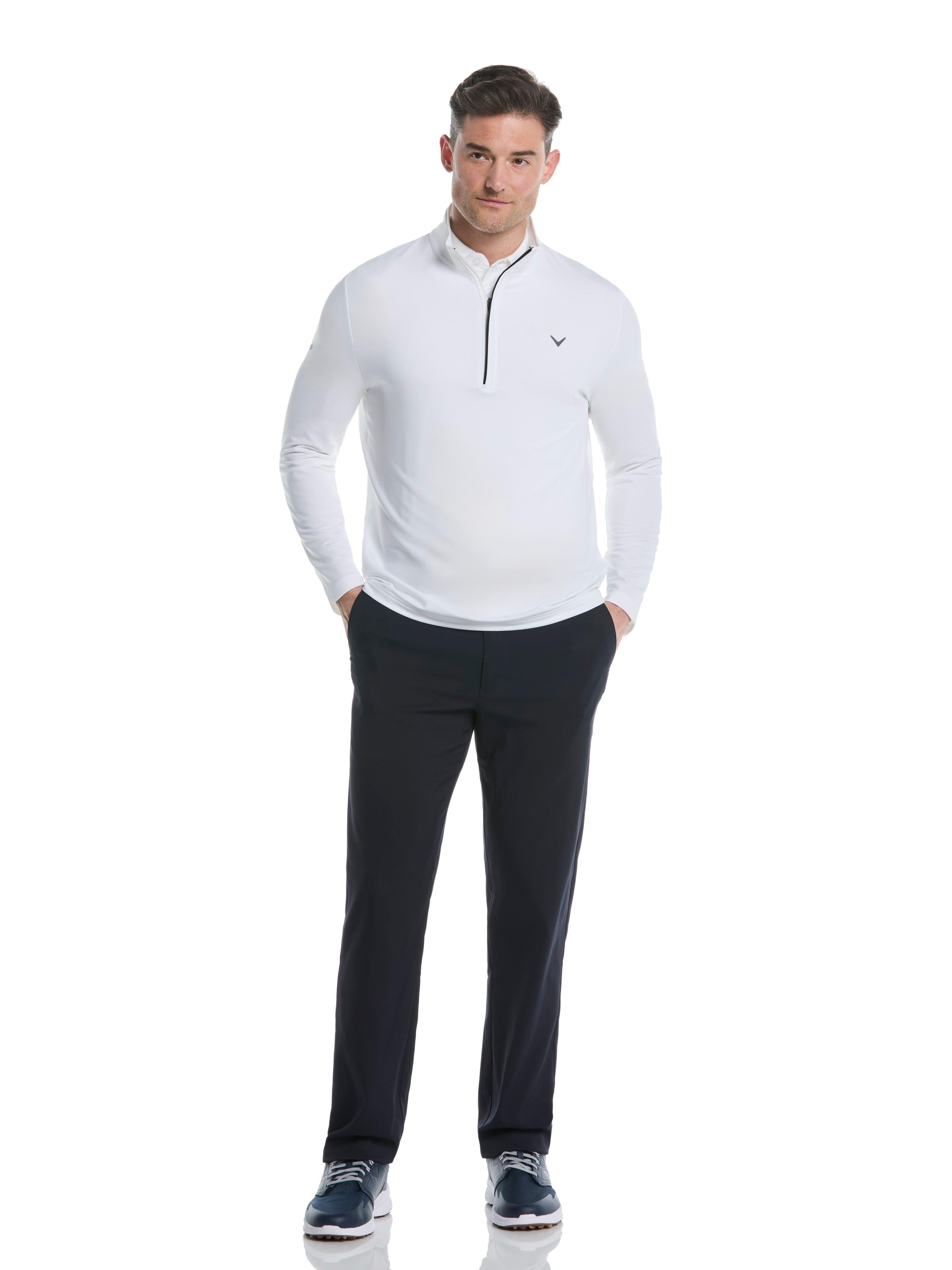 Men's Solid Color 1/4 Zip Pullover Sweatshirt - Lightweight Casual Knit Top for Outdoor Activities & Layering