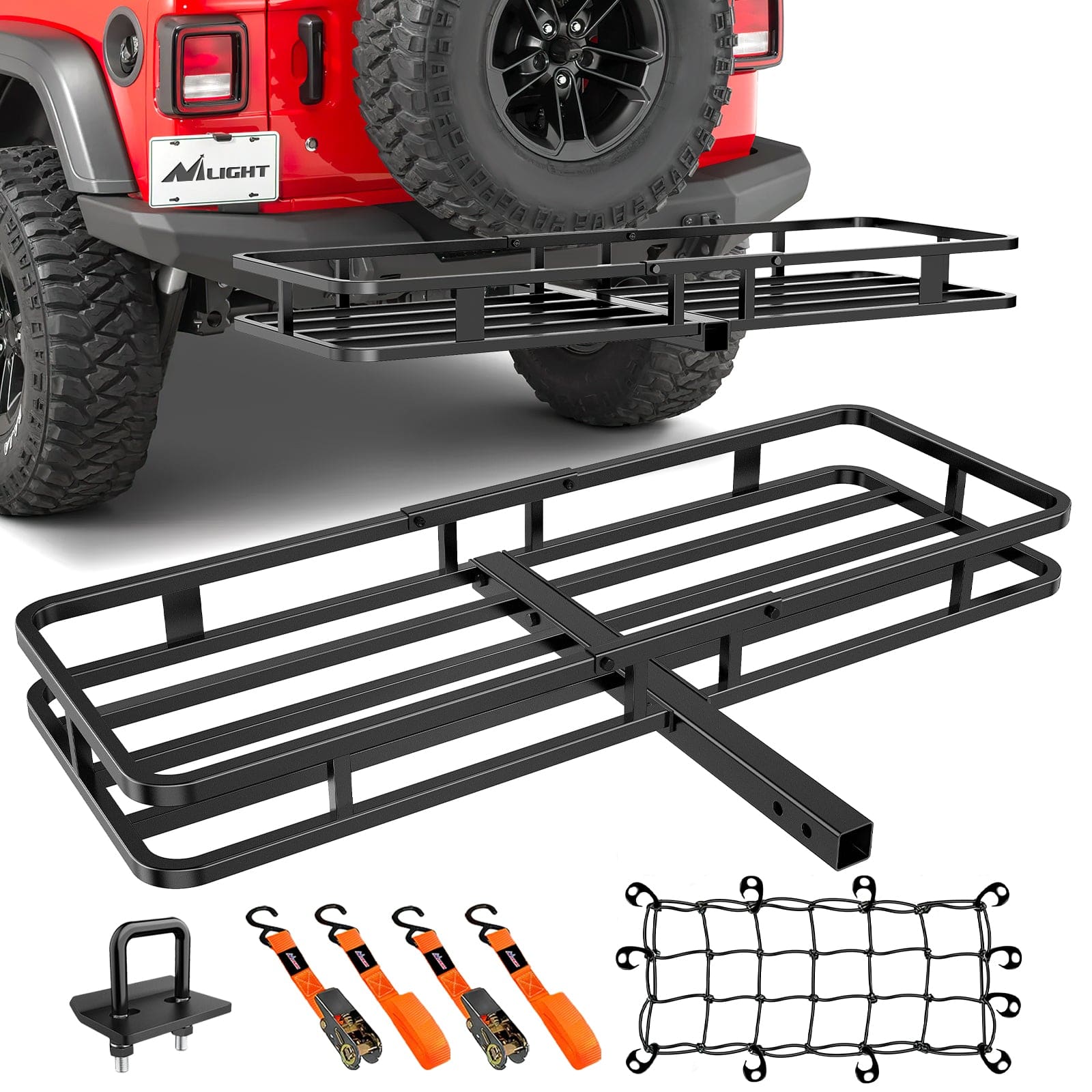 53 Inch Heavy Duty Hitch Cargo Carrier for Trucks & SUVs - Fits 2 Inch Hitch Receiver - Perfect for Camping, Road Trips & Hauling Gear